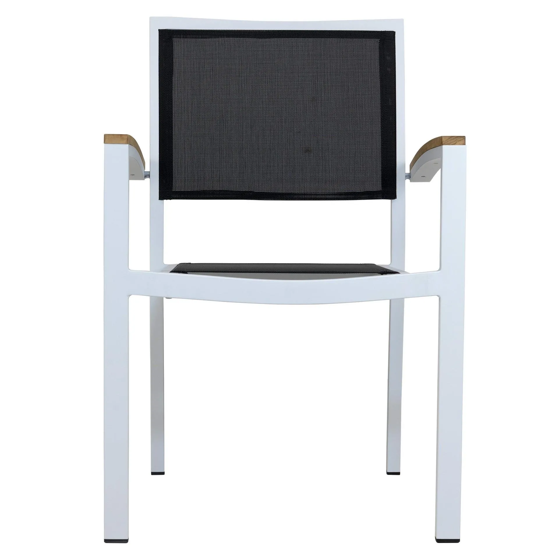 Stuhl Carmen, Gewebe black, Textilen, Gestell white, Terrassenstuhl, Outdoorstuhl