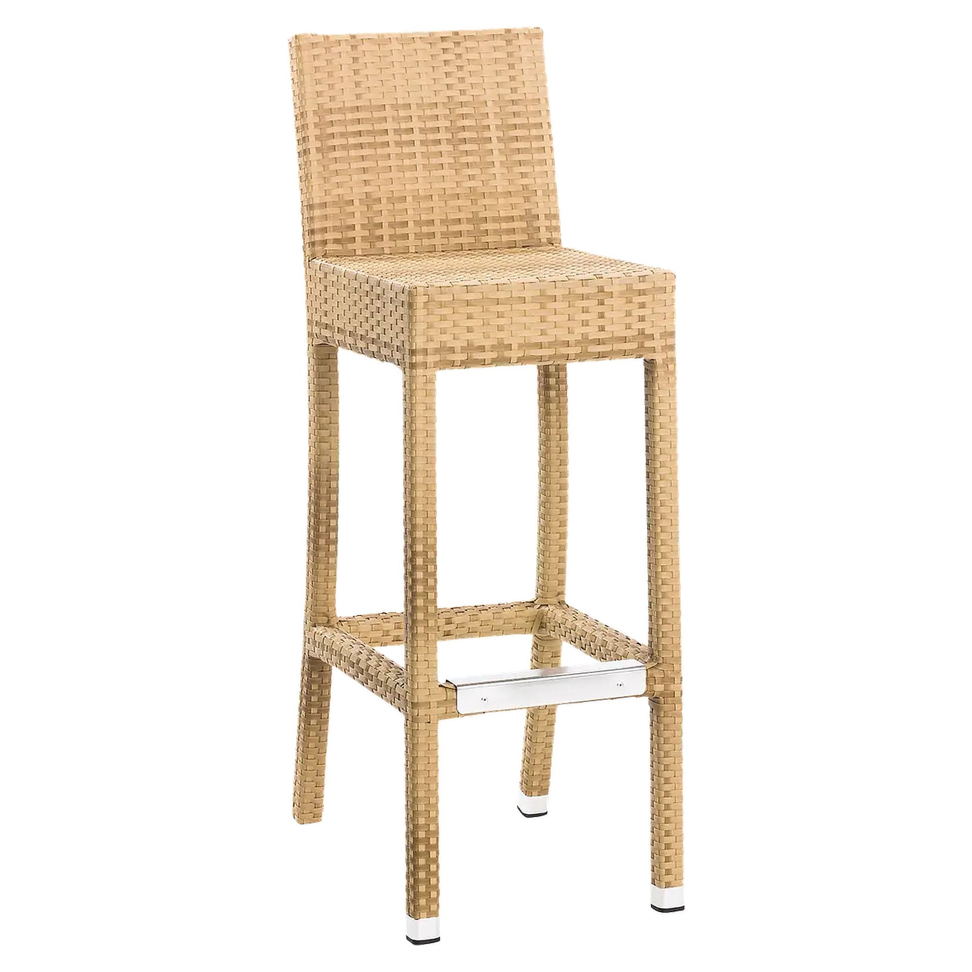 Hocker Elly, Geflecht sereno, Polyrattan, Terrassenbarhocker, Outdoorbarhocker