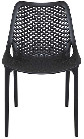 Stuhl Air Black Fiberglas Polypropylen Terrassenstuhl Outdoorstuhl - Front
