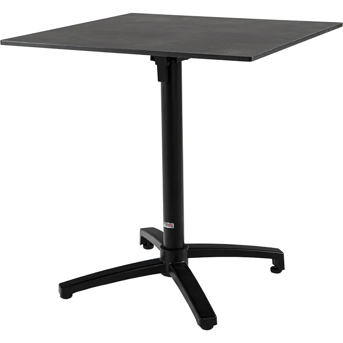 Outdoralit Basic Compact 12 mm HPL Dekor Schiefer Terrassentischplatte Outdoor Tisch quadratisch