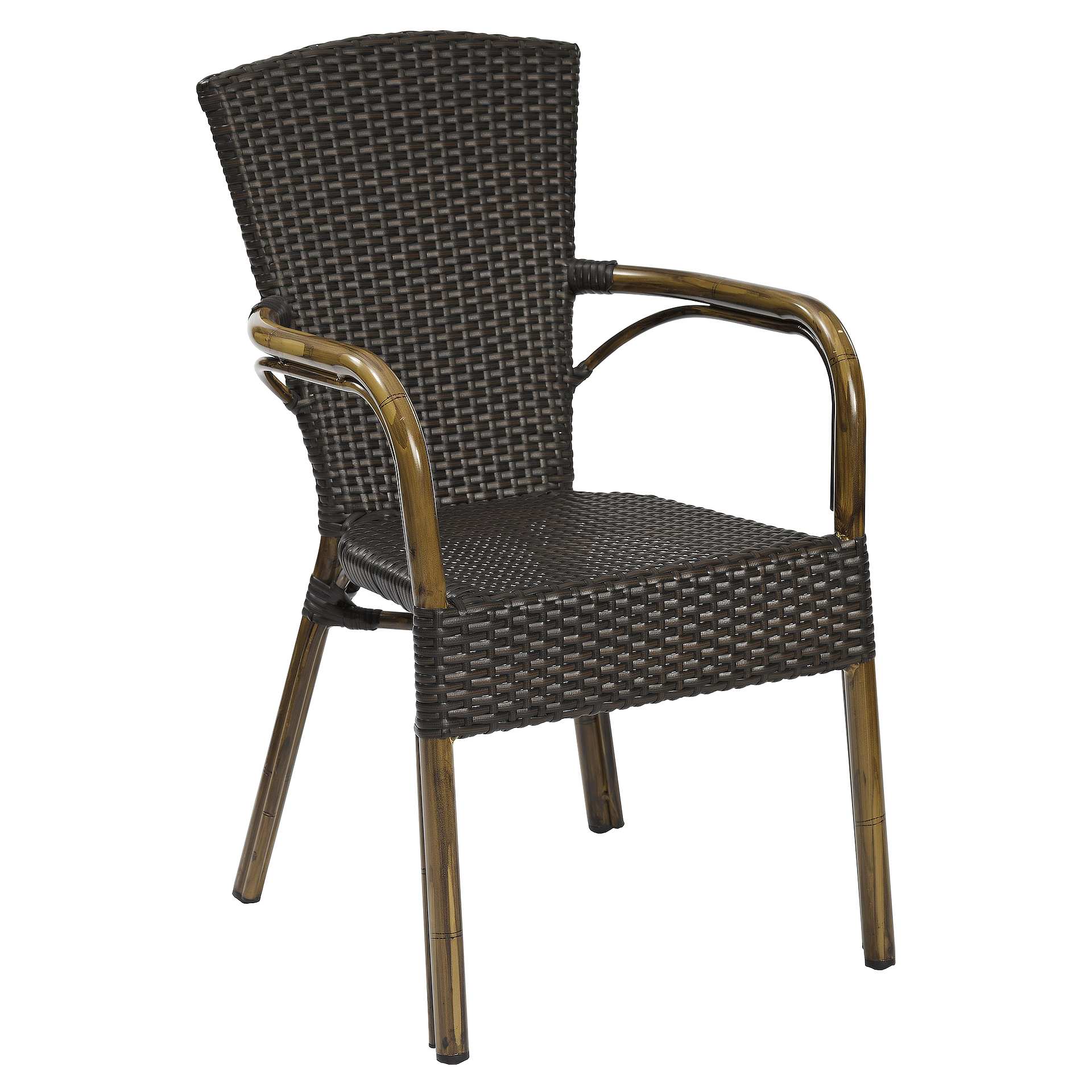 Stuhl Paola, Gewebe mocca, Polyrattan, Terrassenstuhl, Outdoorstuhl