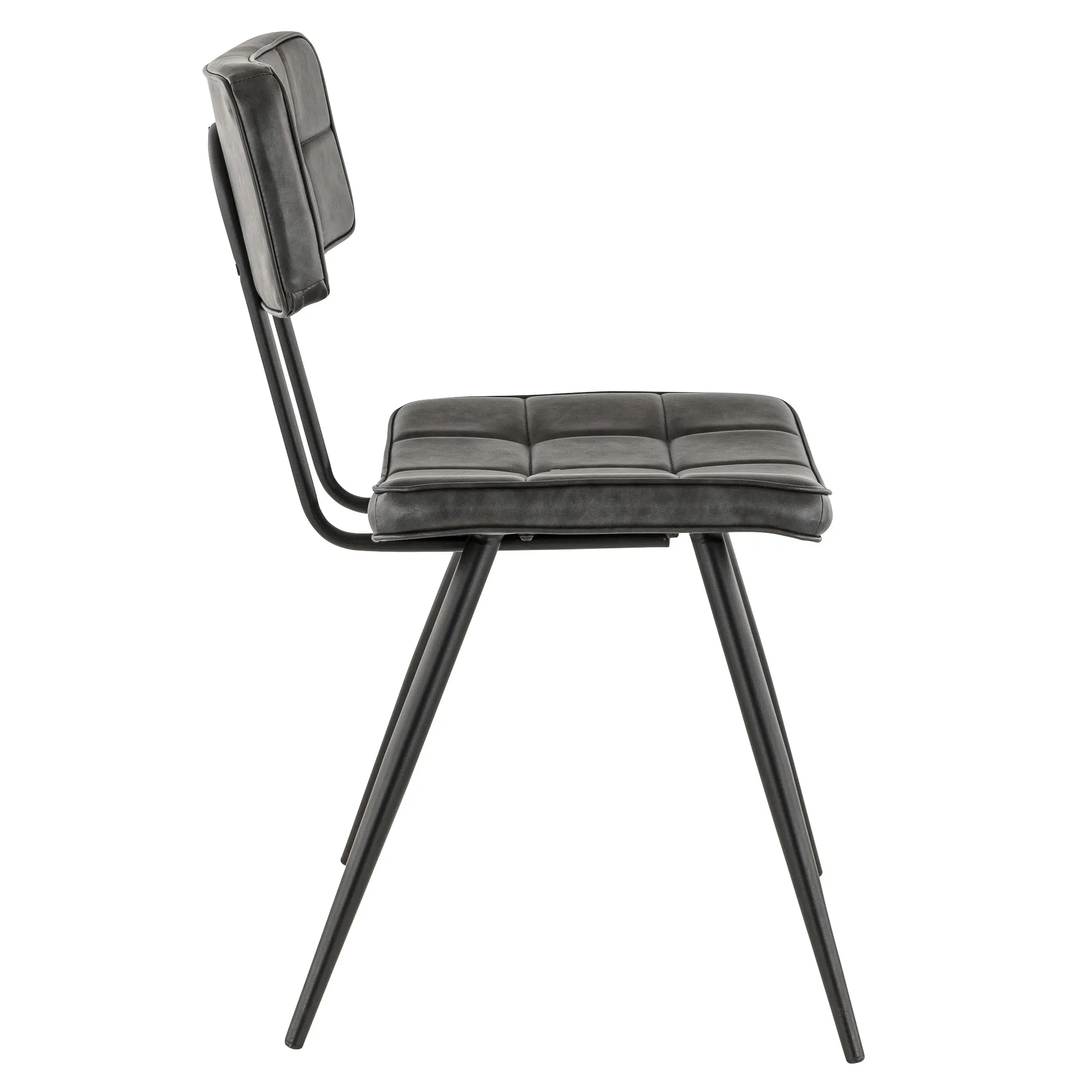 Stuhl Karola, Polster Anthrazit, Gestell Schwarz, Polsterstuhl, Factory Industrie Design