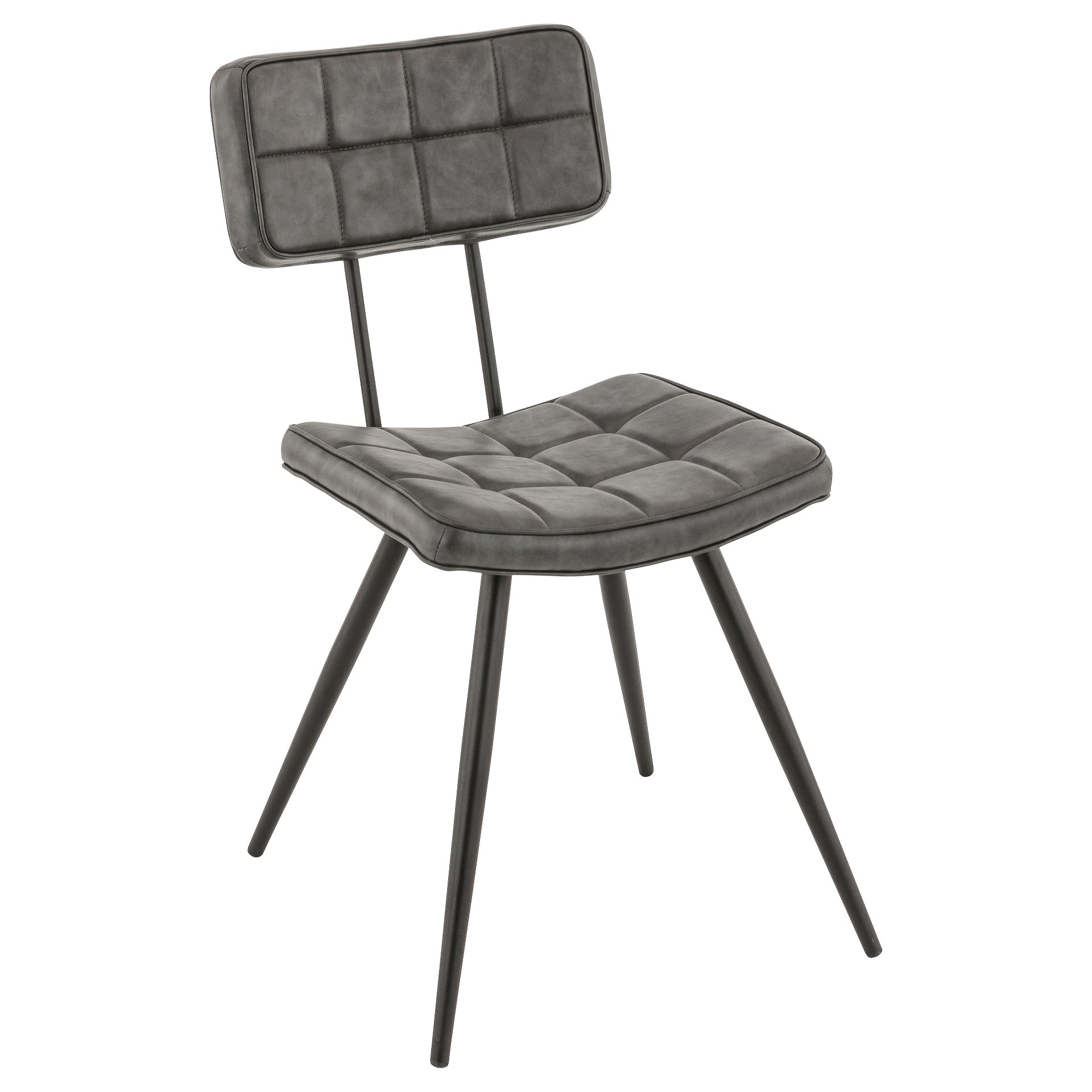 Stuhl Karola, Polster Anthrazit, Gestell Schwarz, Polsterstuhl, Factory Industrie Design