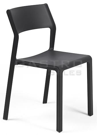 Stuhl Oskar Black Fiberglas Polypropylen Terrassenstuhl Outdoorstuhl
