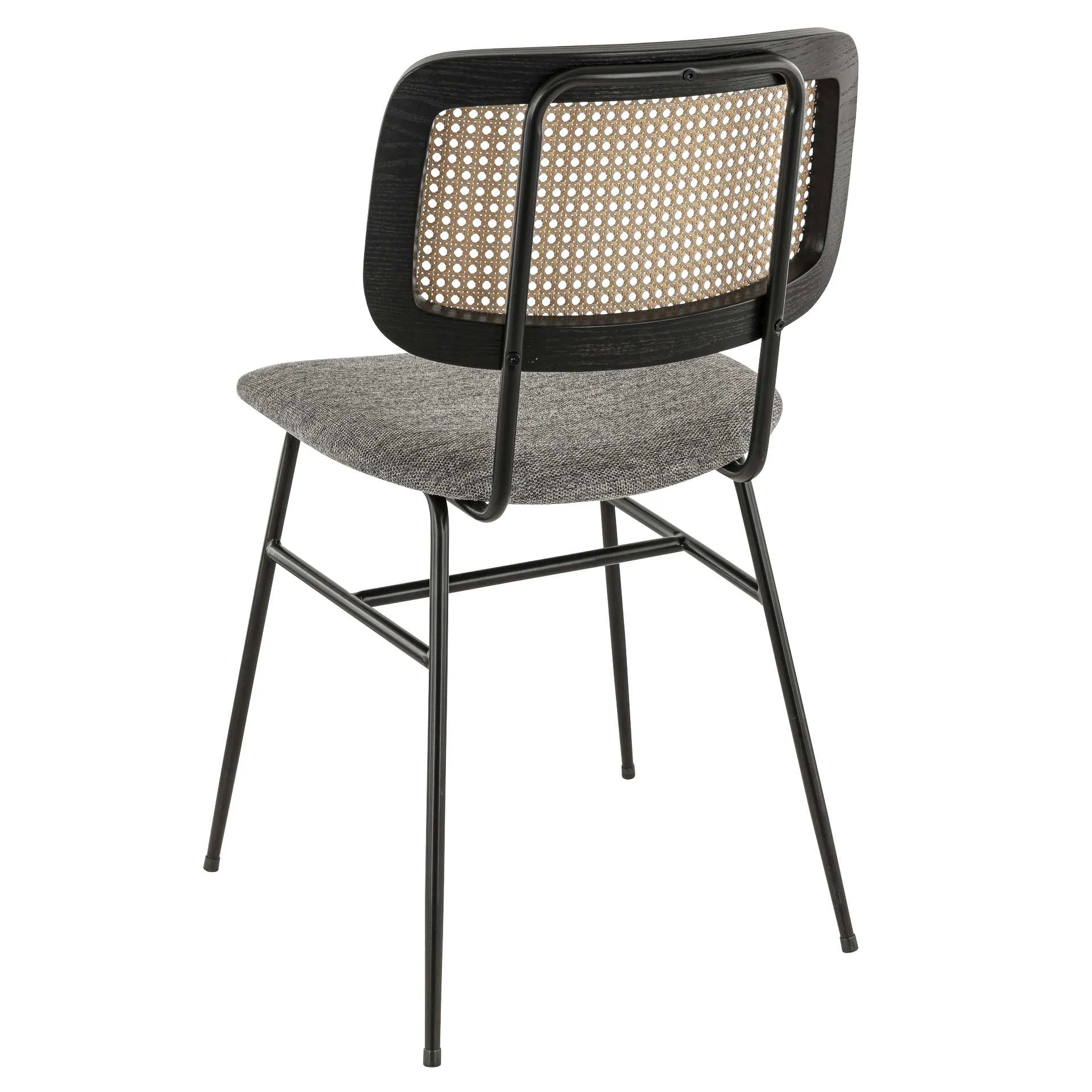 Stuhl Breda, Polster Grau, Schwarz, Polsterstuhl, Factory Industrie Design 