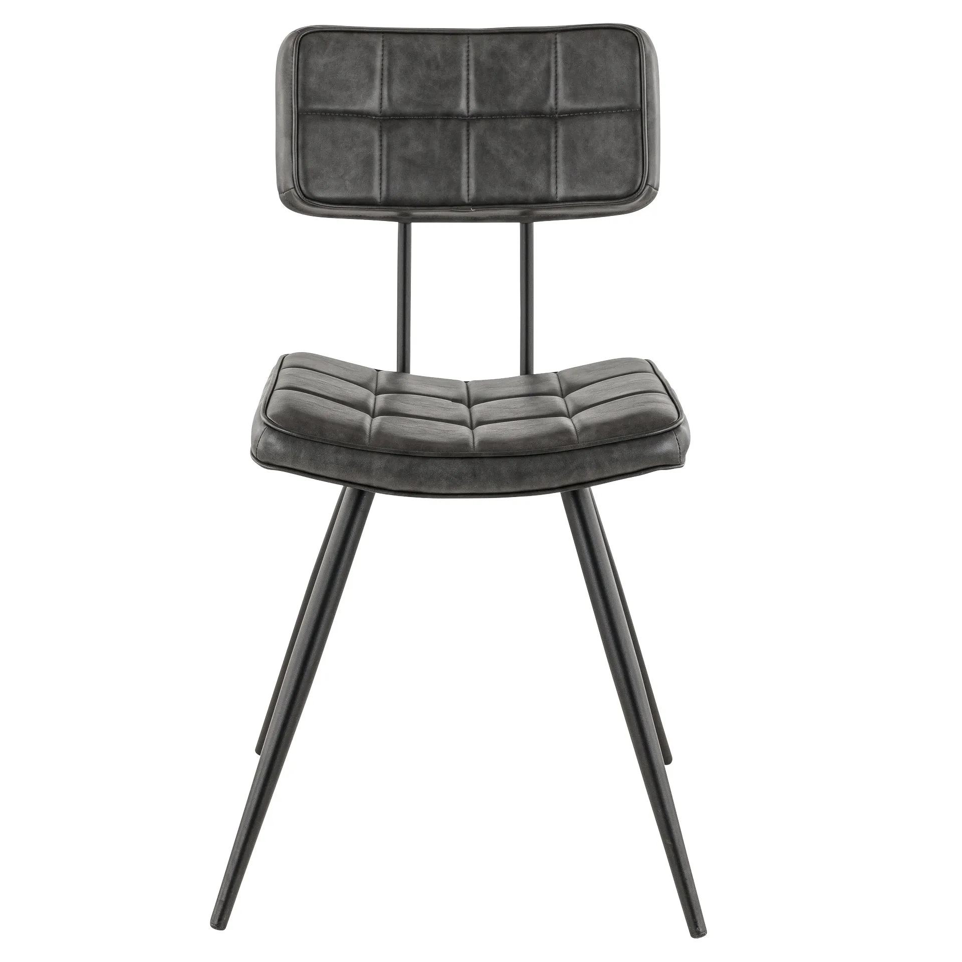 Stuhl Karola, Polster Anthrazit, Gestell Schwarz, Polsterstuhl, Factory Industrie Design