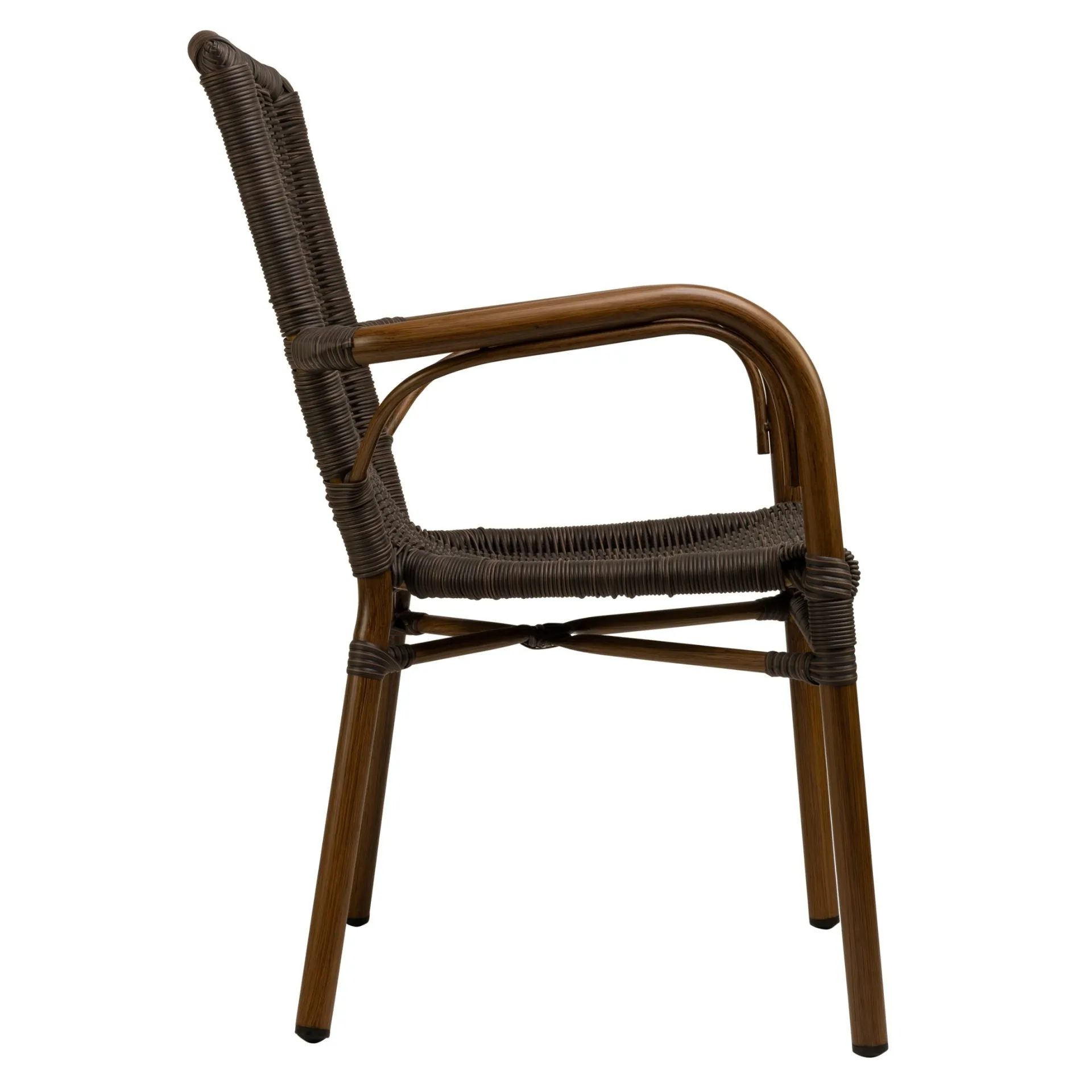 Stuhl Bertold, Gewebe coffee, Polyrattan, Terrassenstuhl, Outdoorstuhl