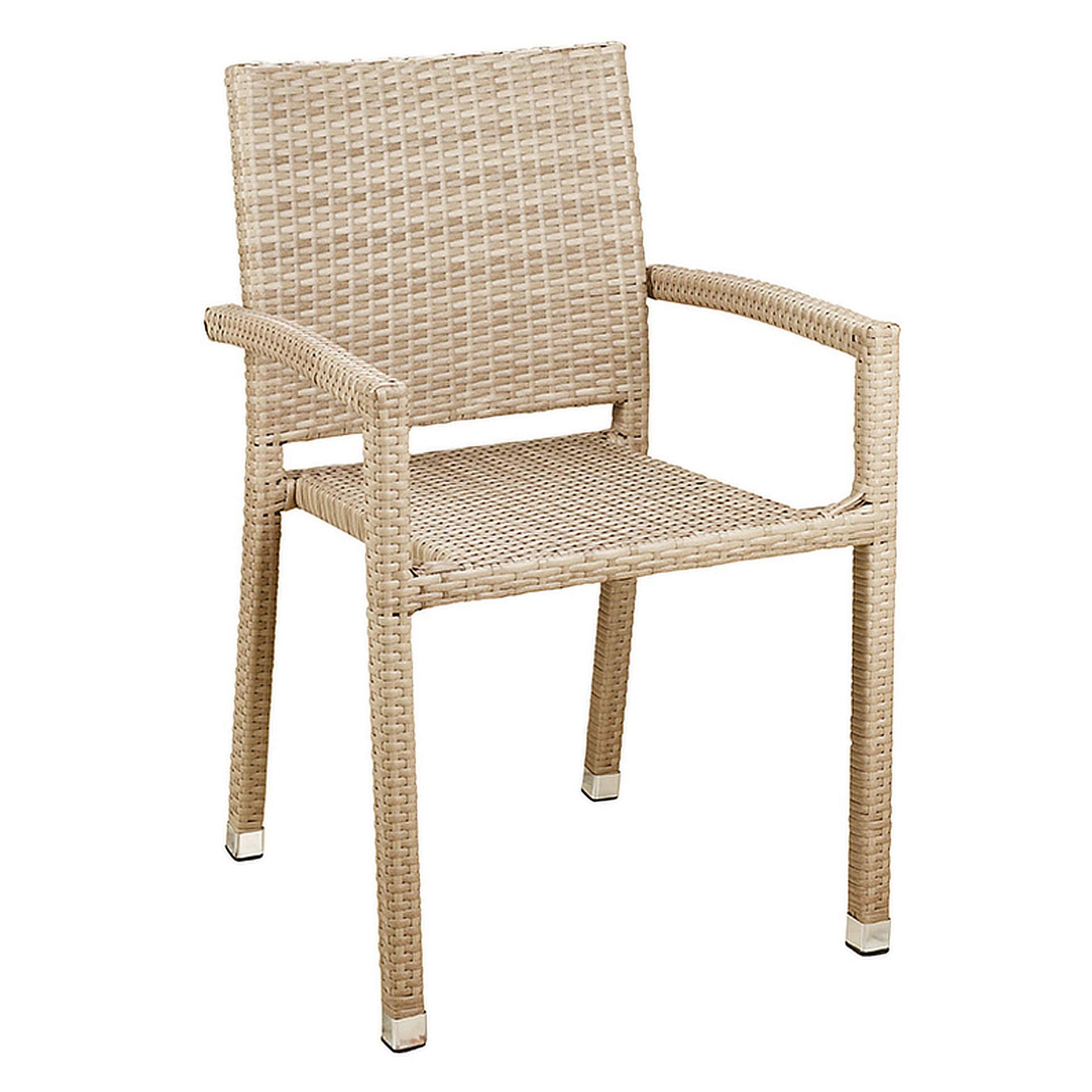 Stuhl Moritz, Geflecht beige, Polyrattan, Terrassenstuhl, Outdoorstuhl