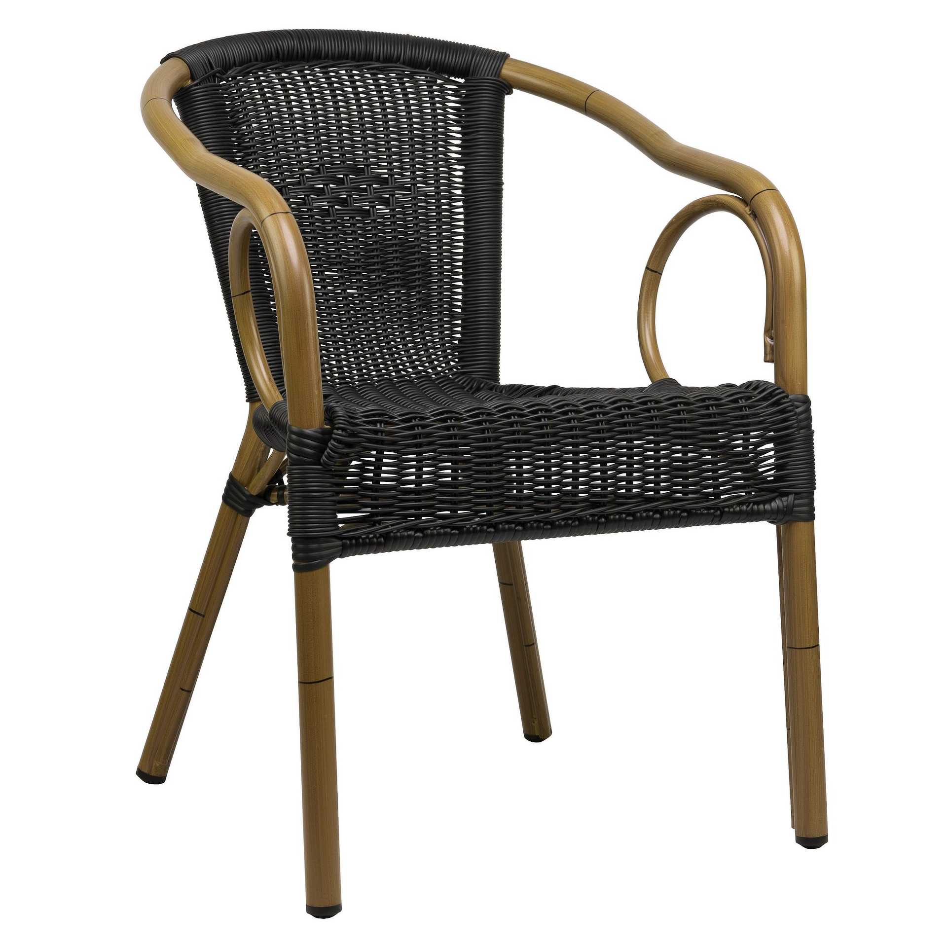 Stuhl Hulda, Gewebe black, Polyrattan, Terrassenstuhl, Outdoorstuhl