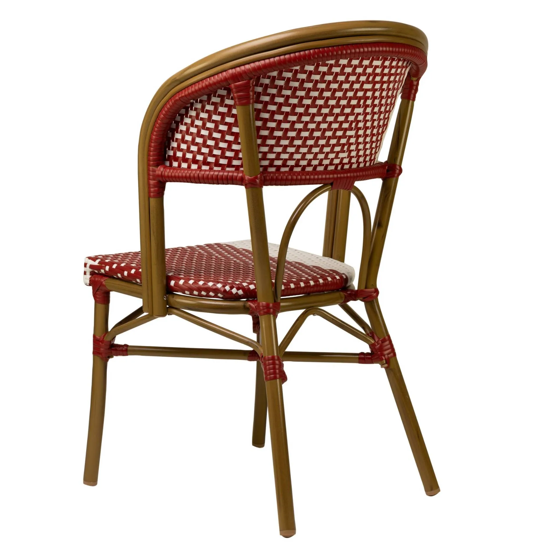 Stuhl Nizza, Gewebe red-white, Polyrattan, Terrassenstuhl, Outdoorstuhl
