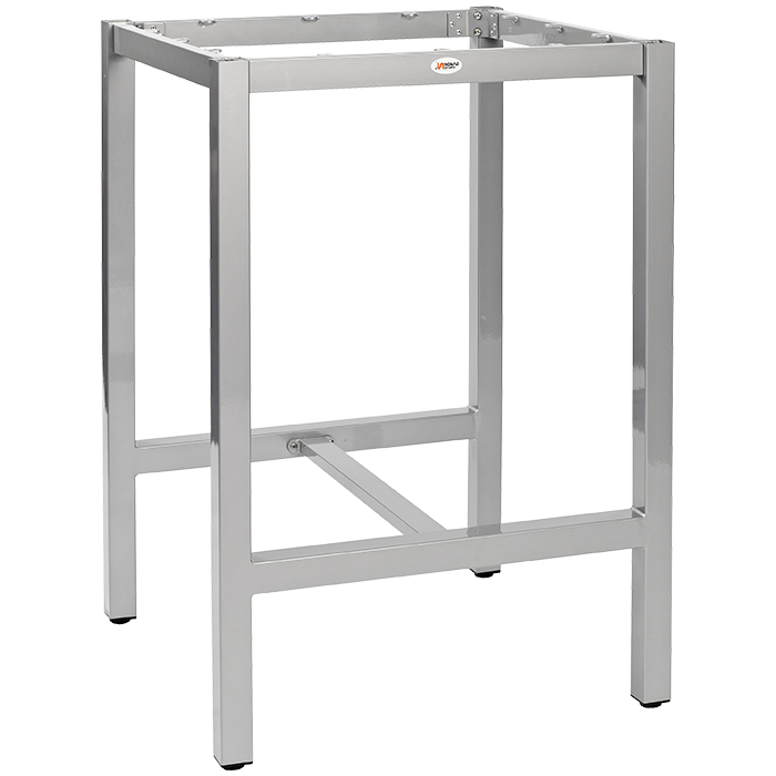 Dina-Bar-80-silber Gastronomie Terrassen Stehtischgestell Dina Bar 80 Aluminium silber pulverbeschichtet, Outdoortischgestell