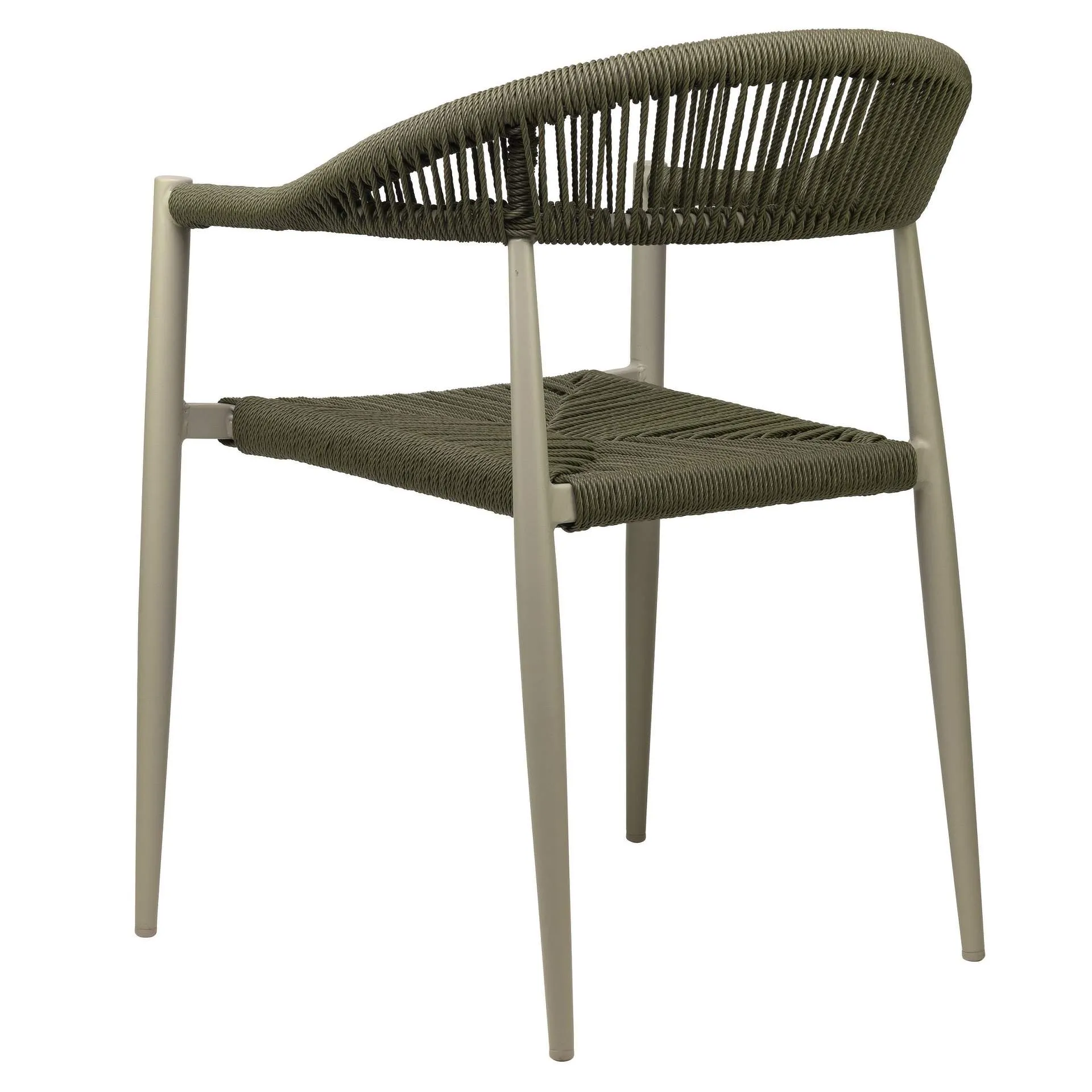 Sessel Nessa, Geflecht green, Gestell green, Seilgeflecht in Binsenoptik, Terrassensessel, Outdoorsessel