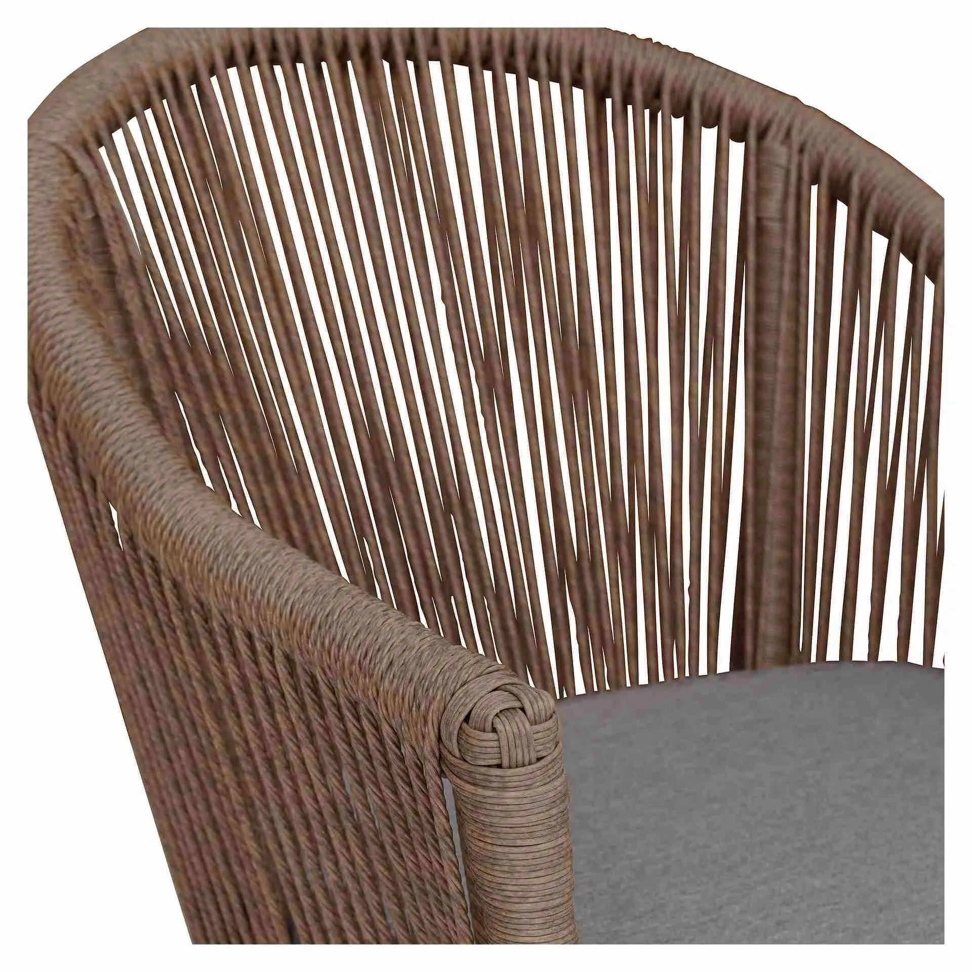 Sessel Devin, Geflecht natur, Korbgeflecht, Terrassensessel, Outdoorsessel