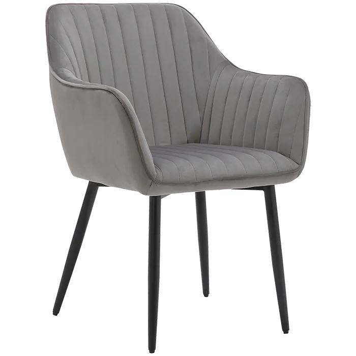 Stuhl Emil, Polster Grau, Gestell schwarz, Polsterstuhl, Factory Industrie Design Stuhl Emil, Polster Grau, Gestell schwarz, Polsterstuhl, Factory Industrie Design