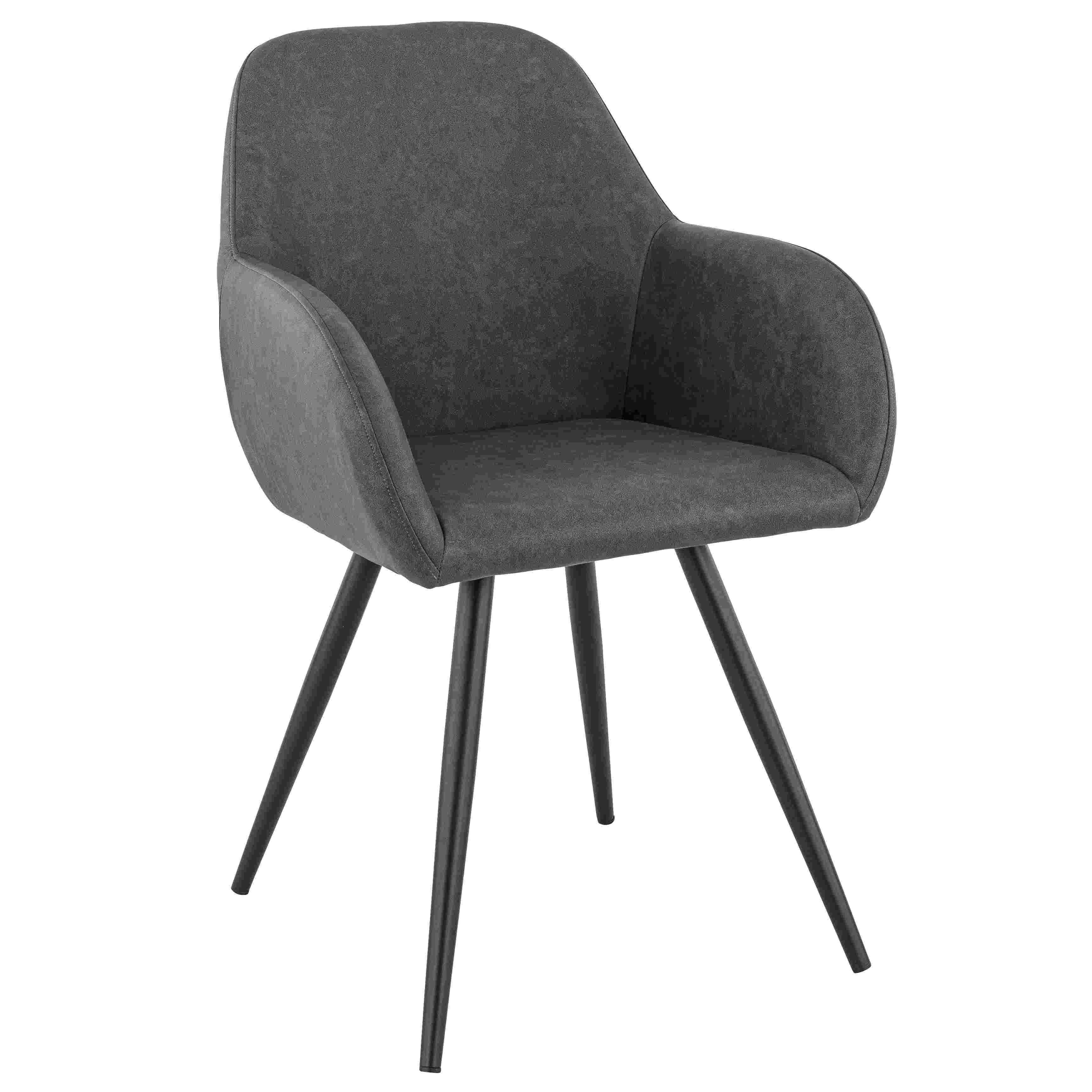 Stuhl Alfons, Polster Anthrazit, Schwarz, Polsterstuhl, Factory Industrie Design Stuhl Alfons, Polster Anthrazit, Schwarz, Polsterstuhl, Factory Industrie Design