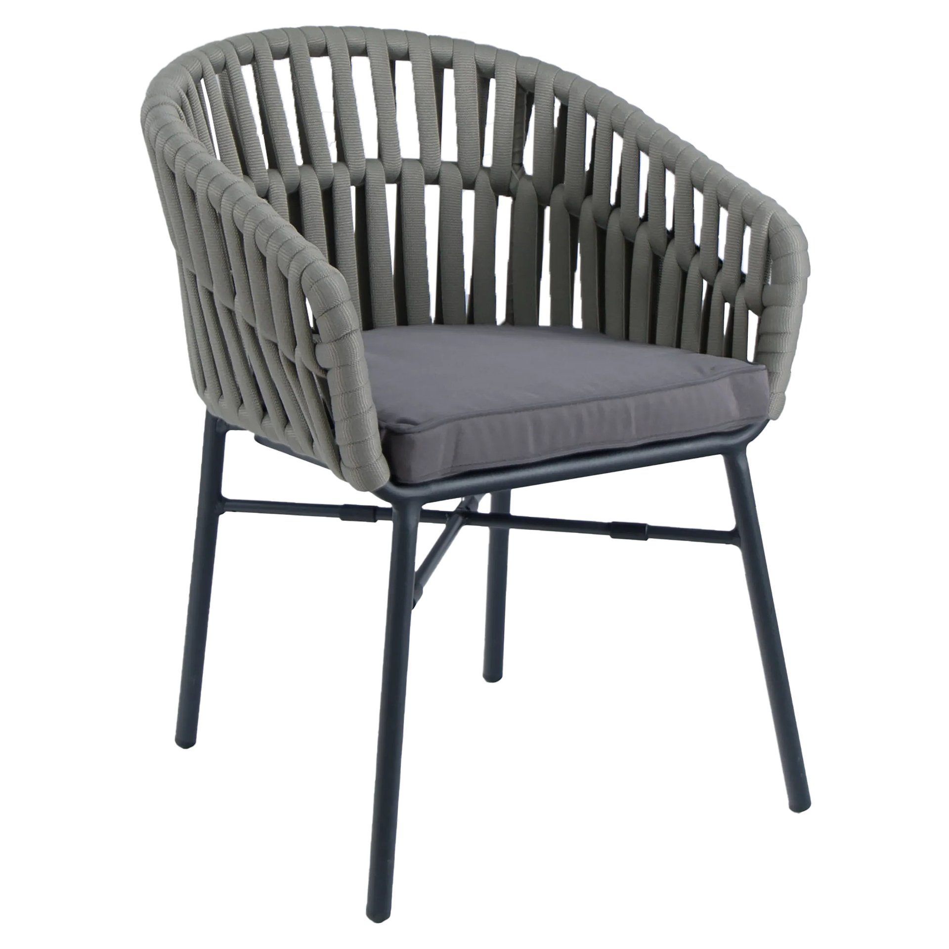 Stuhl Dunia, Geflecht grau, Textilen, Terrassenstuhl, Outdoorstuhl