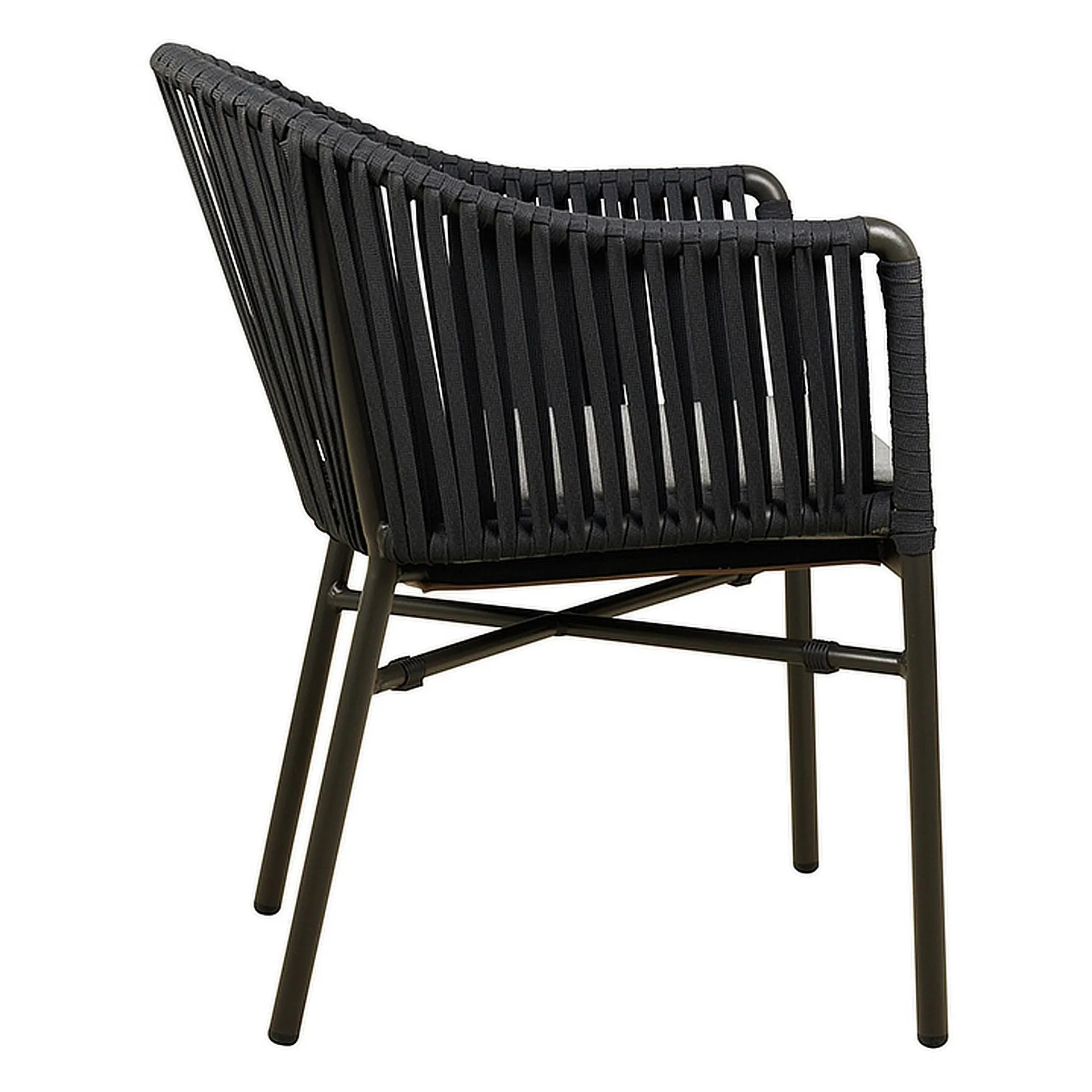 Sessel Reni, Geflecht darkgrey, Textilen, Terrassensessel, Outdoorsessel
