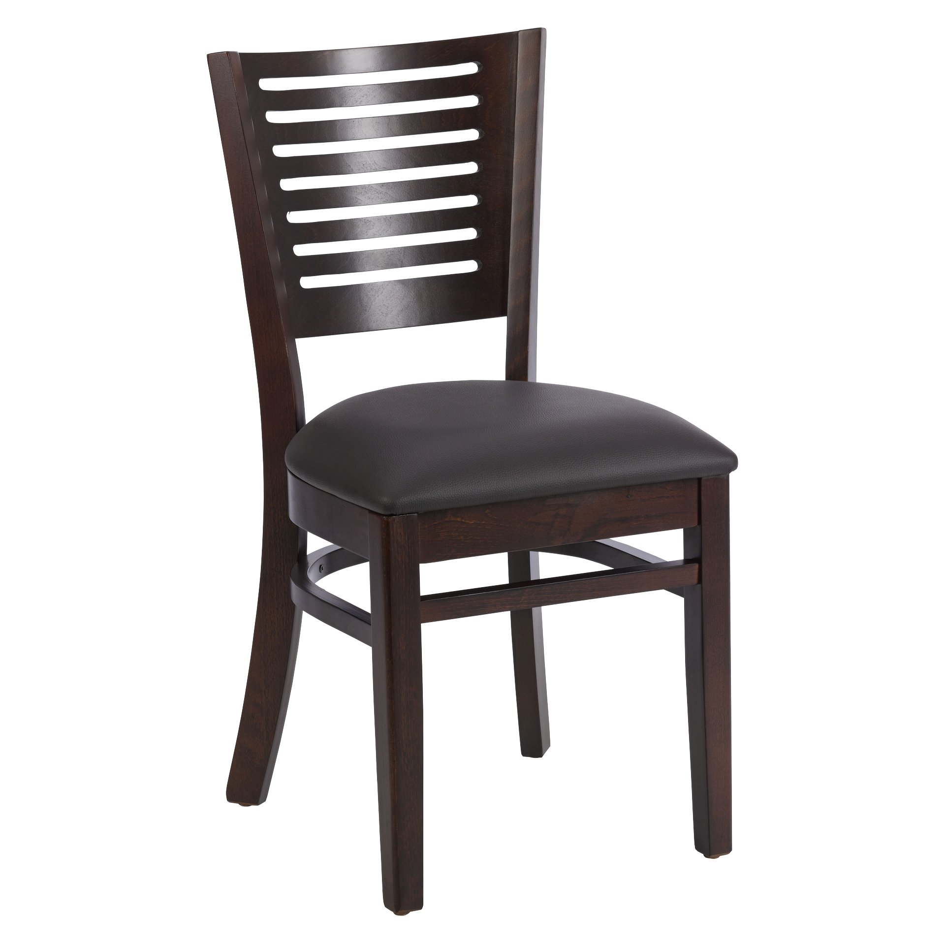 Stuhl Victor, Polster braun, Nussbaum dunkel, Polsterstuhl, Holzstuhl