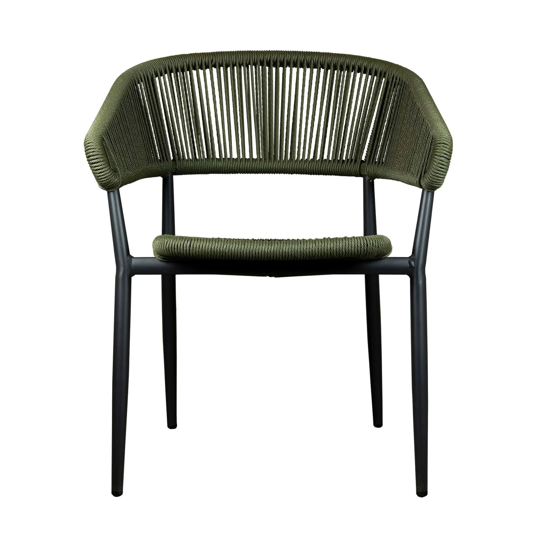 Sessel Toro, Geflecht olive, Seilgeflecht in Binsenoptik, Terrassensessel, Outdoorsessel