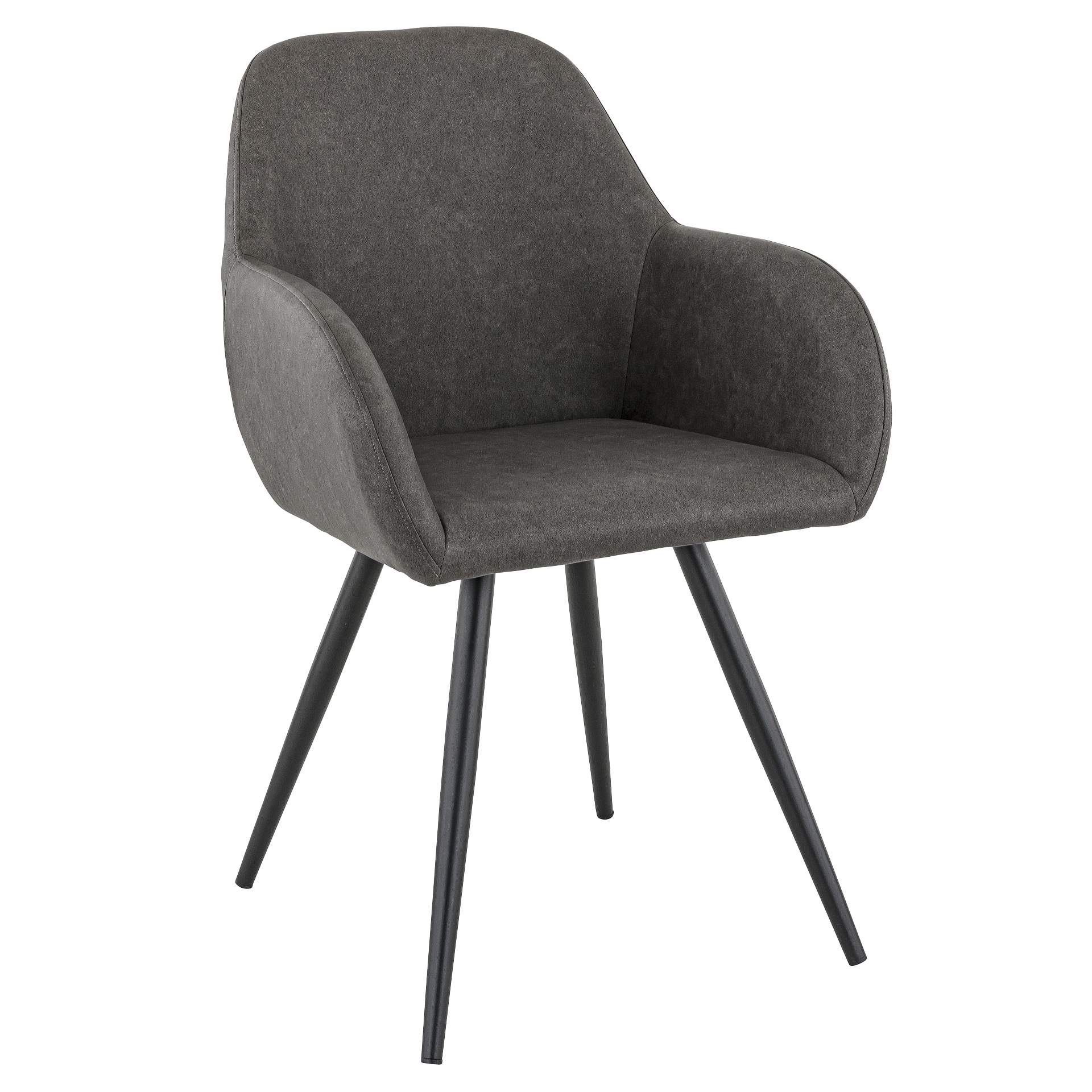 Stuhl Alfons, Polster Anthrazit, Schwarz, Polsterstuhl, Factory Industrie Design