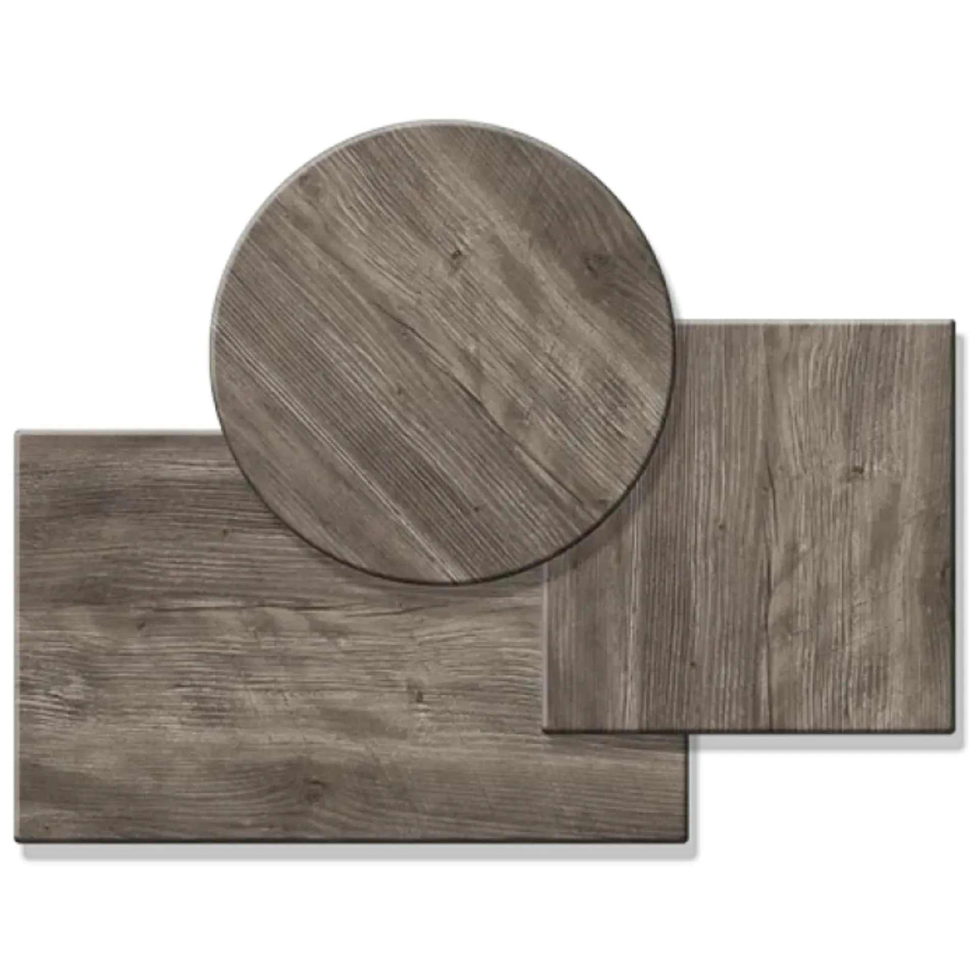 CLASSIC-Serie: Tischplatte Werzalit Dekor Ponderosa Grey Terrassentischplatte Outdoor