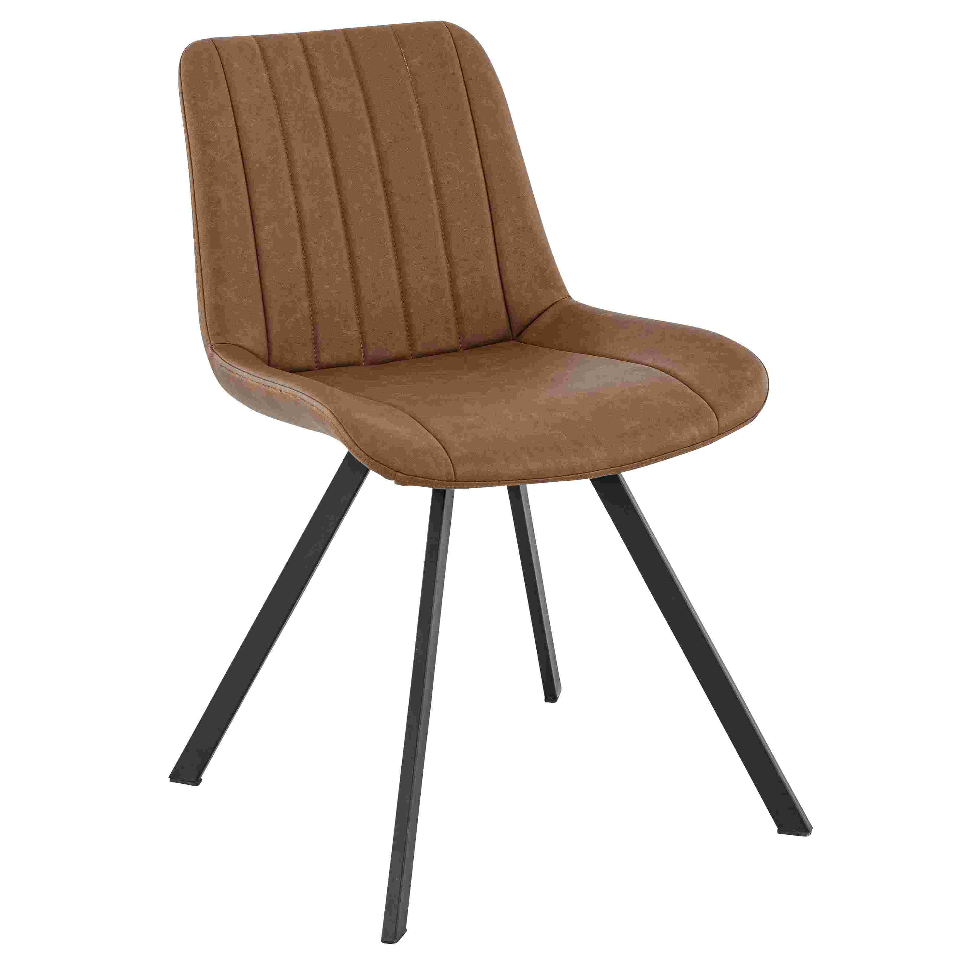 Stuhl Madison, Polster Cognac, Schwarz, Polsterstuhl, Factory Industrie Design Stuhl Madison, Polster Cognac, Schwarz, Polsterstuhl, Factory Industrie Design