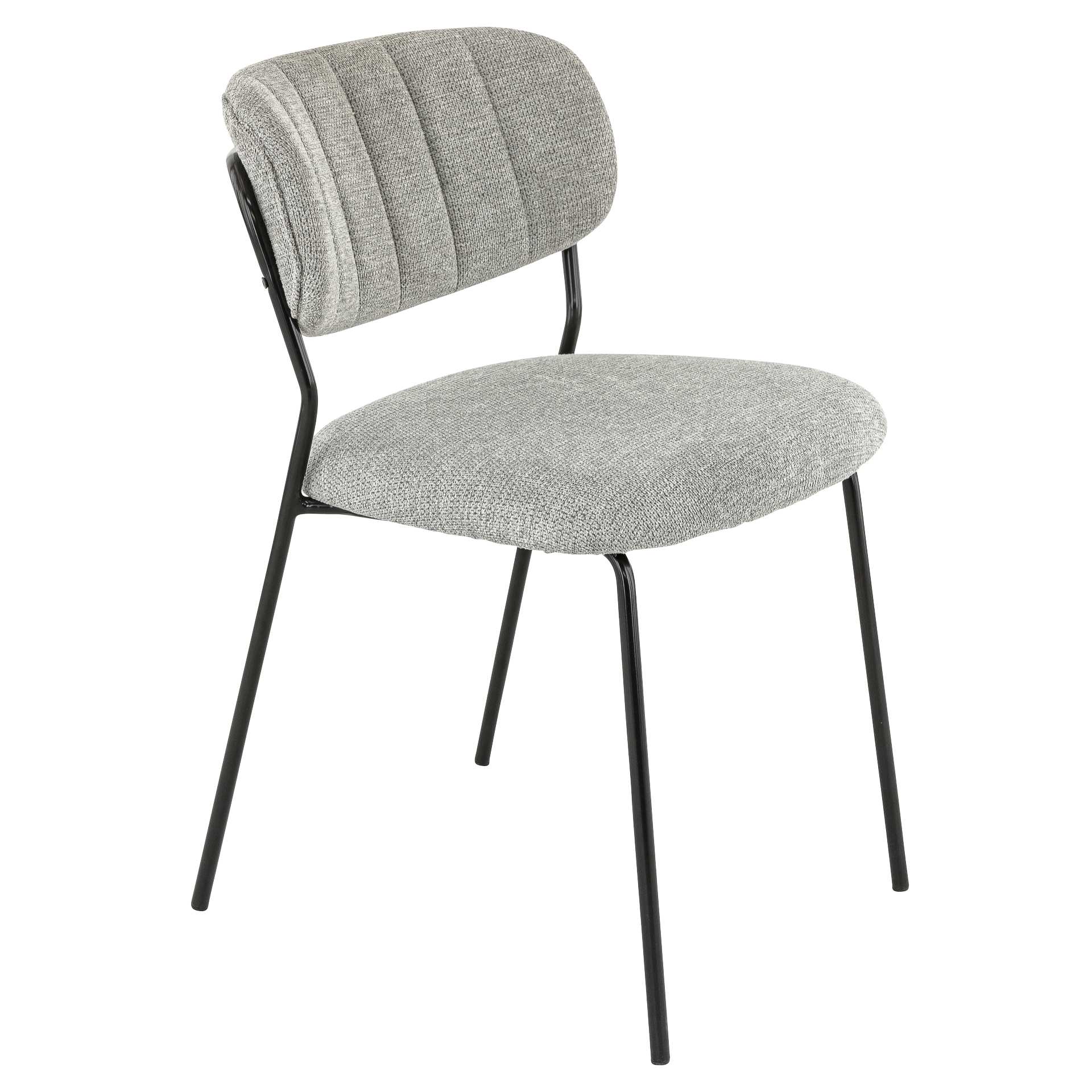 Stuhl Clinton, Polster Grau, Schwarz, Polsterstuhl, Factory Industrie Design