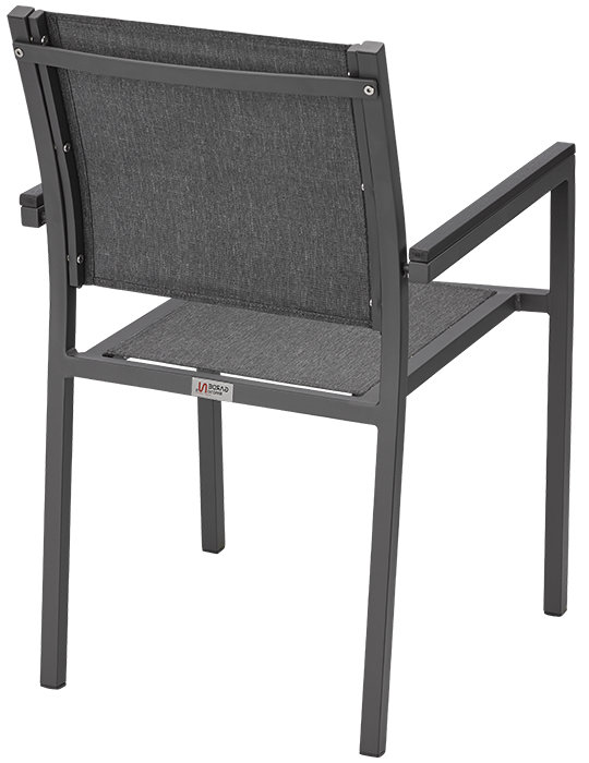 Iris-anthrazit-Hinten Stuhl Iris, Geflecht anthrazit, Textilen, Gestell schwarz - Hinten