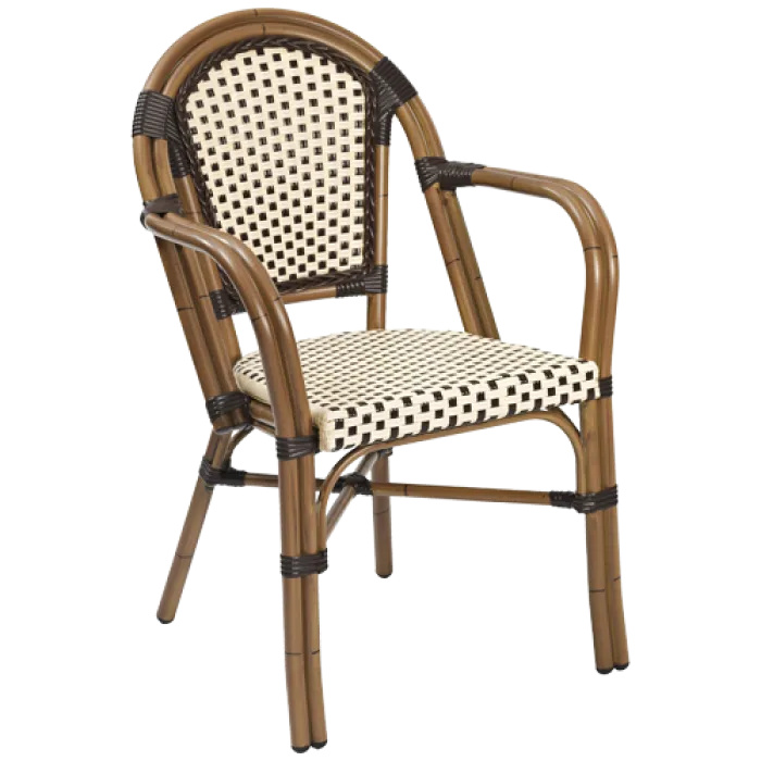 Stuhl Ulrike AL, Gewebe braun-beige, Polyrattan, Terrassenstuhl, Outdoorstuhl Stuhl Ulrike AL, Gewebe braun-beige, Polyrattan, Terrassenstuhl, Outdoorstuhl