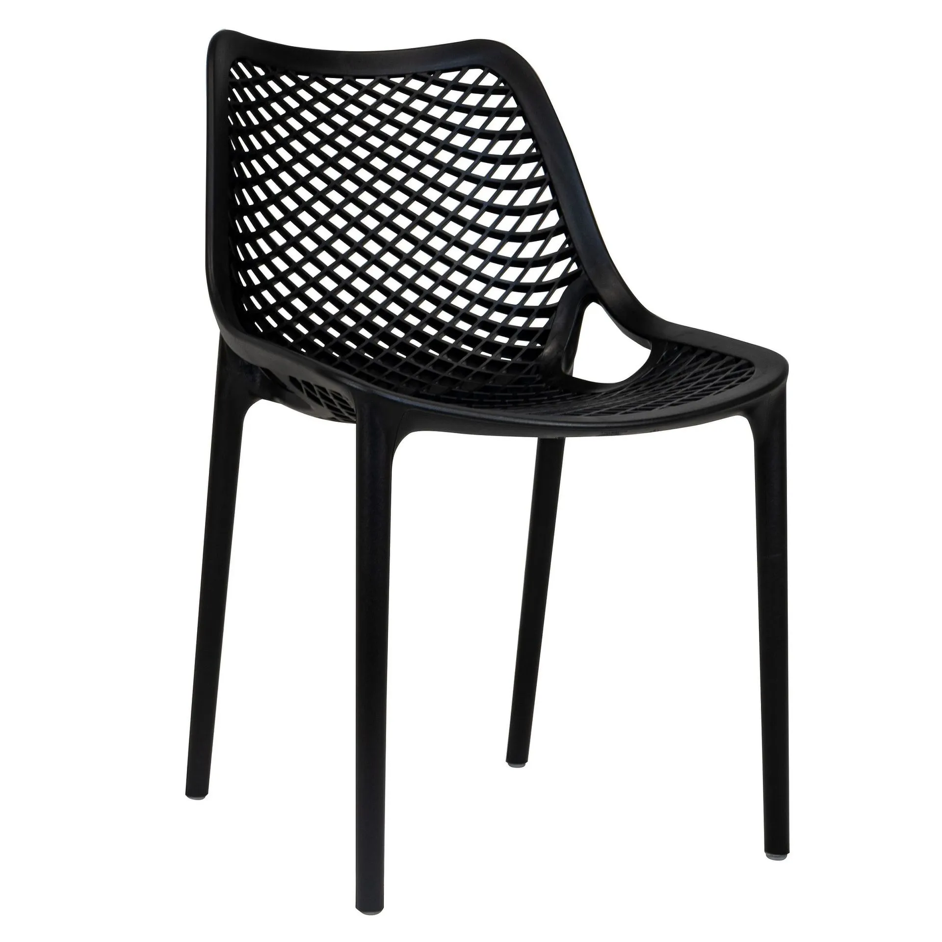 Stuhl Air Black FiberglasPolypropylen, Terrassenstuhl, Outdoorstuhl