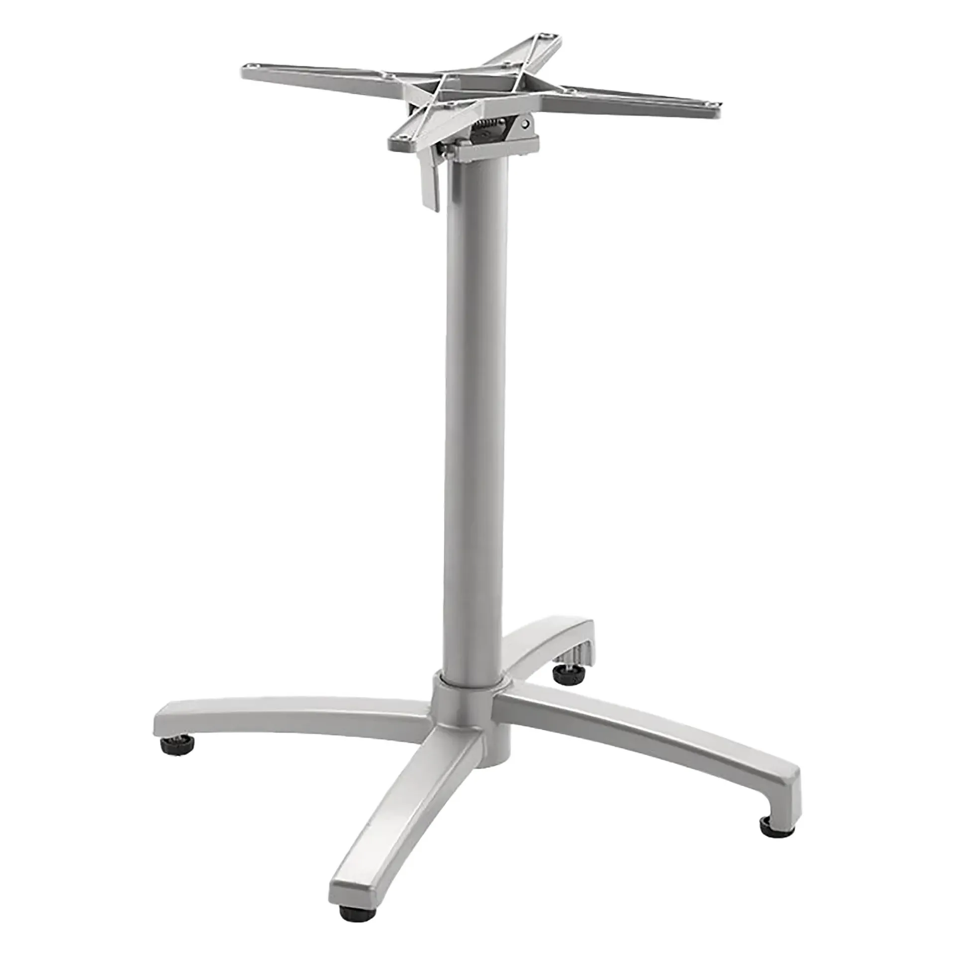 CLASSIC-Serie: Tischgestell Kalevi-1K klappbar, Aluminium silber pulverbeschichtet, Outdoor, Terrasse