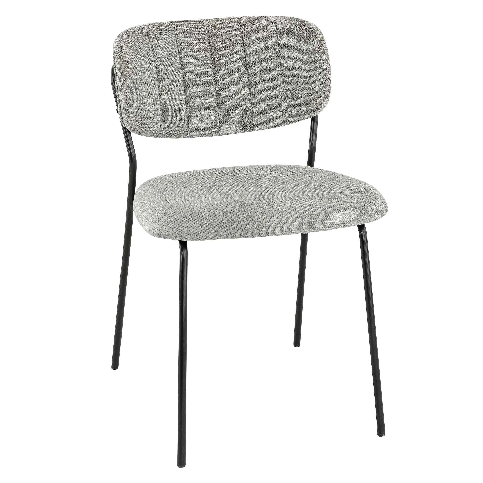 Stuhl Clinton, Polster Grau, Schwarz, Polsterstuhl, Factory Industrie Design