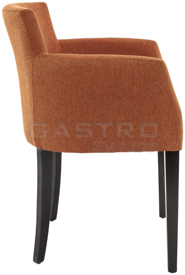 Gastronomiestuhl Mia, Polster mit Stoff Ezra Proclean Farbe Rostrot 9244, Wenge, Polsterstuhl, Restaurantstuhl, Armlehnenstuhl - Seite