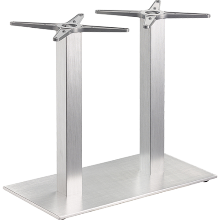 Ana-E-Edelstahloptik Gastronomie Terrassen Tischgestell Ana E aus Aluminium gebürstet in Edelstahloptik, Outdoortischgestell