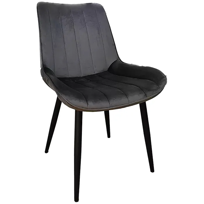 Stuhl Simon, Polster Grau, Gestell Anthrazit, Polsterstuhl, Factory Industrie Design