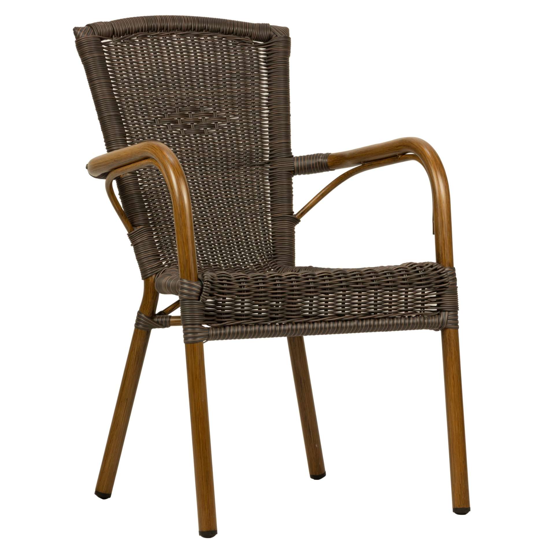 Stuhl Bertold, Gewebe coffee, Polyrattan, Terrassenstuhl, Outdoorstuhl