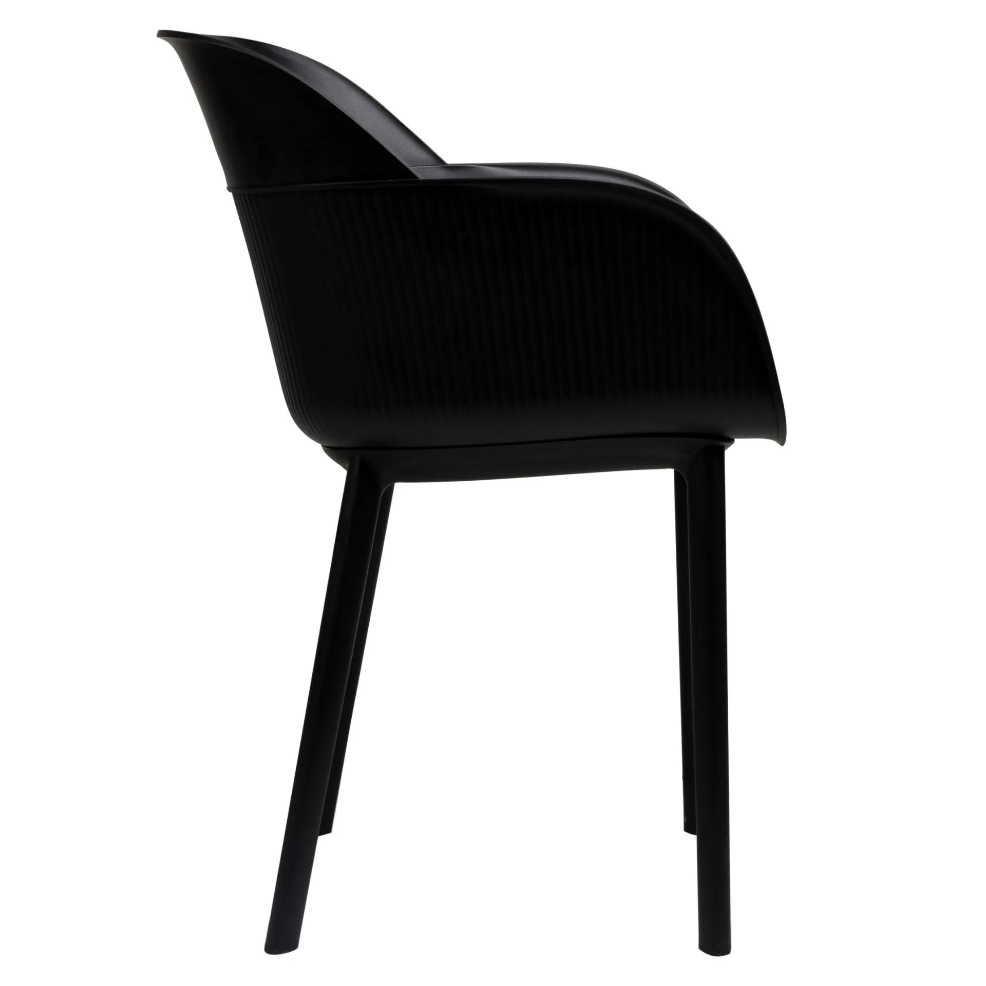 Stuhl Opal Black FiberglasPolypropylen, Terrassenstuhl, Outdoorstuhl