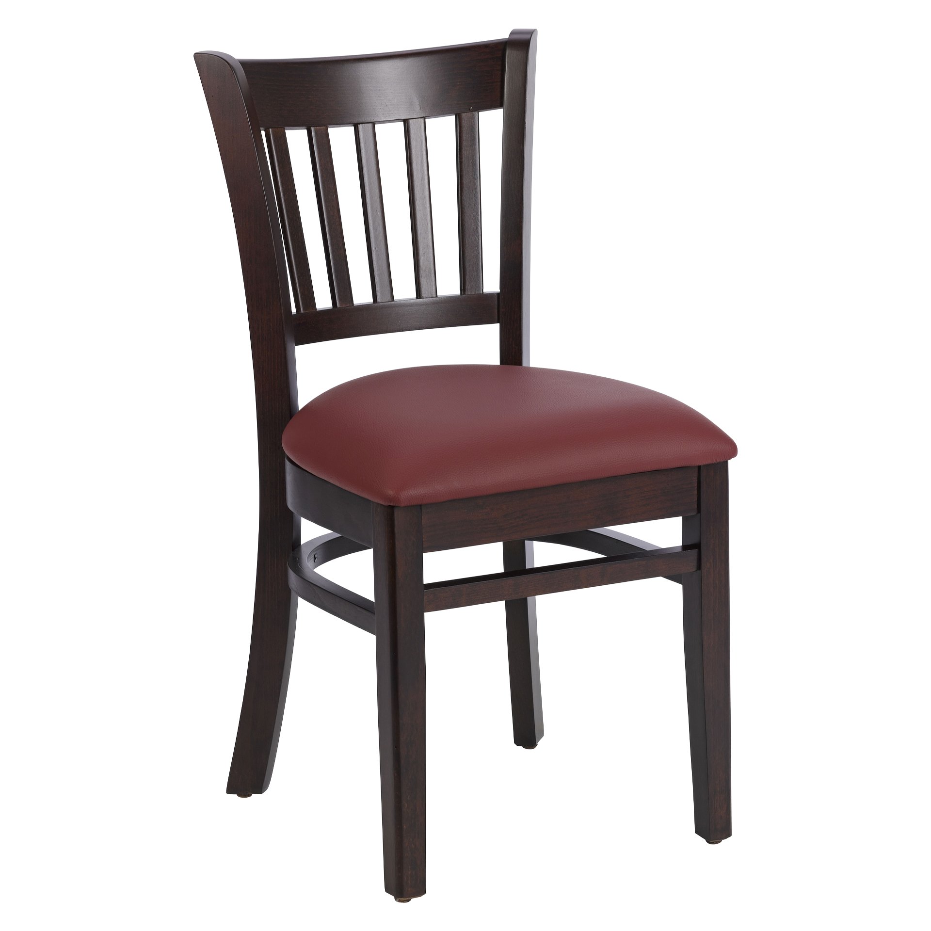 Stuhl Elton, Polster bordeaux, Nussbaum dunkel, Polsterstuhl, Holzstuhl