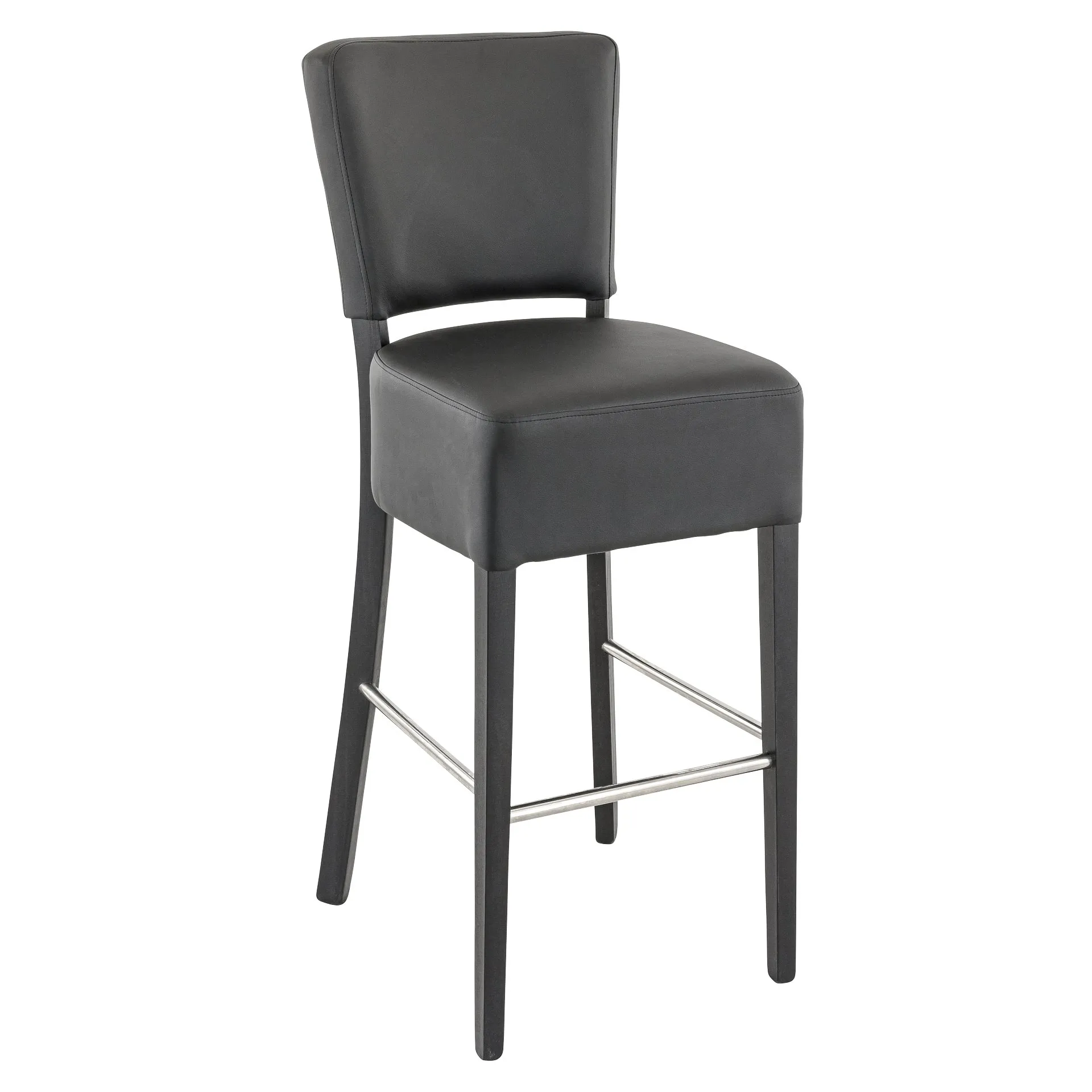 Hocker Hardy, Polster Black, Wenge, Polsterbarhocker, Gastronomiebarhocker