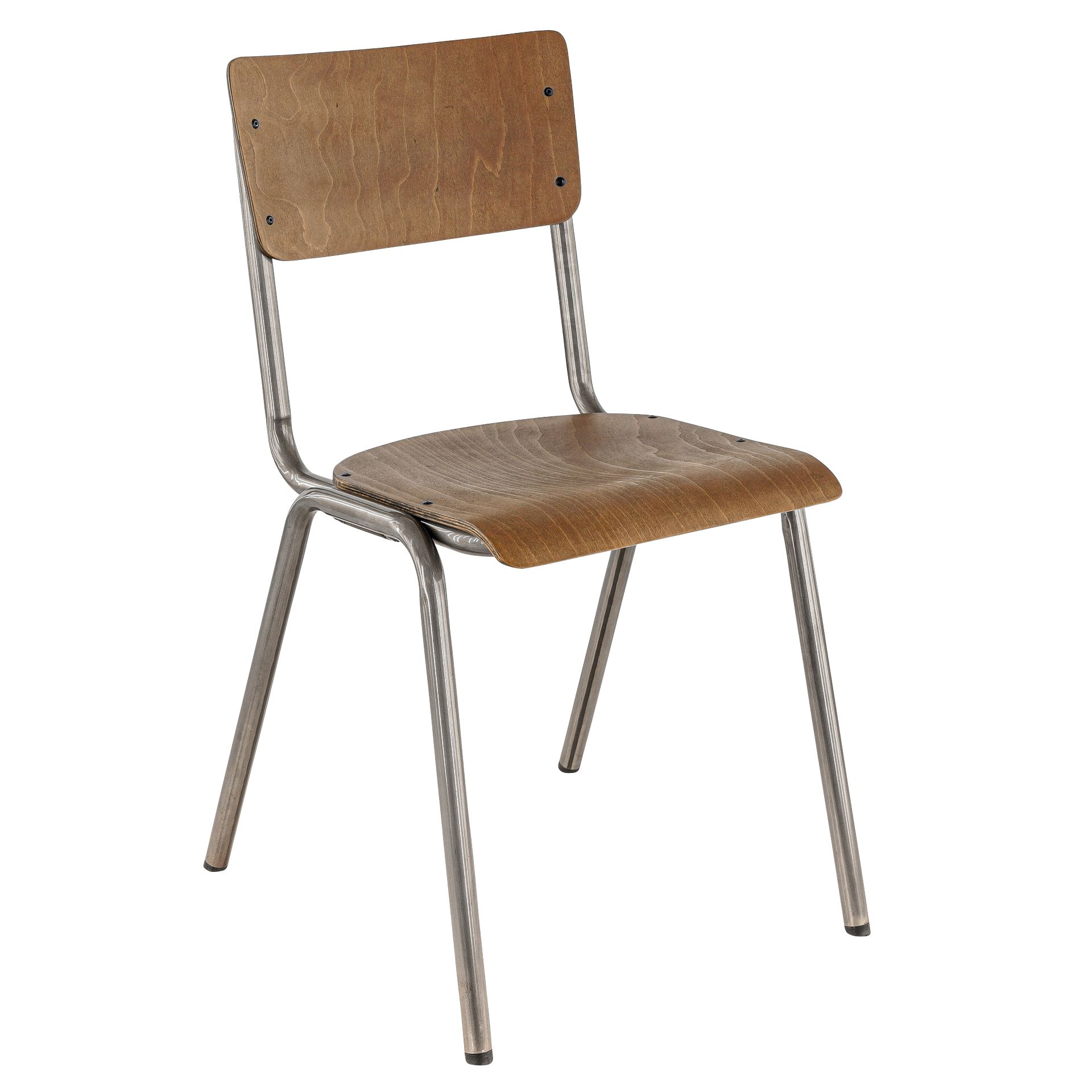 Stuhl Flori, Holzsitz, Industrie-Finish, Metallstuhl, Factory Industrie Design