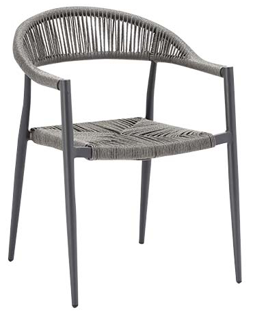Nessa-Grey Sessel Nessa, Geflecht grey, Seilgeflecht in Binsenoptik, Terrassensessel, Outdoorsessel