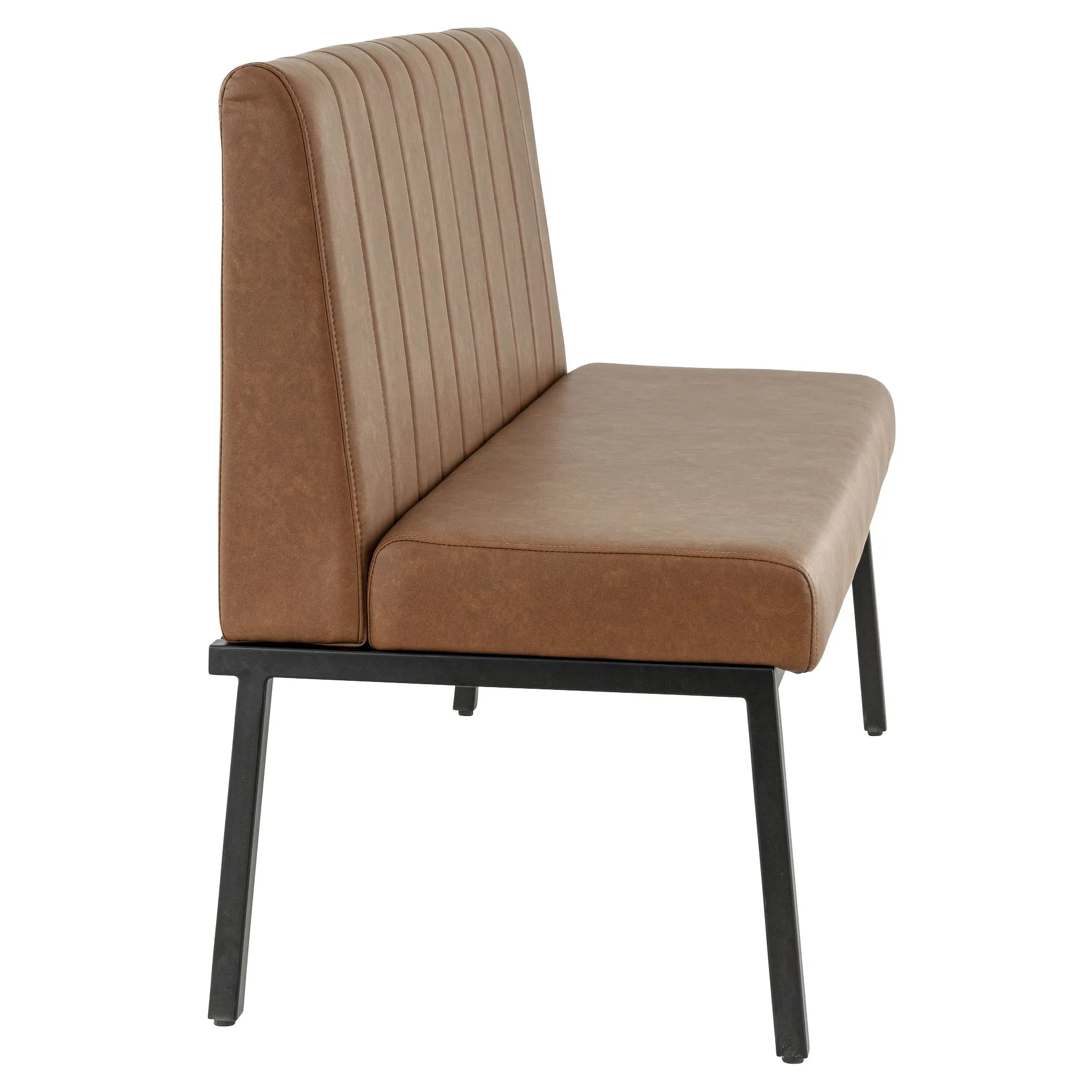 Bank Lukas, Polster Cognac, Gestell schwarz, Polsterbank, Factory Industrie Design 