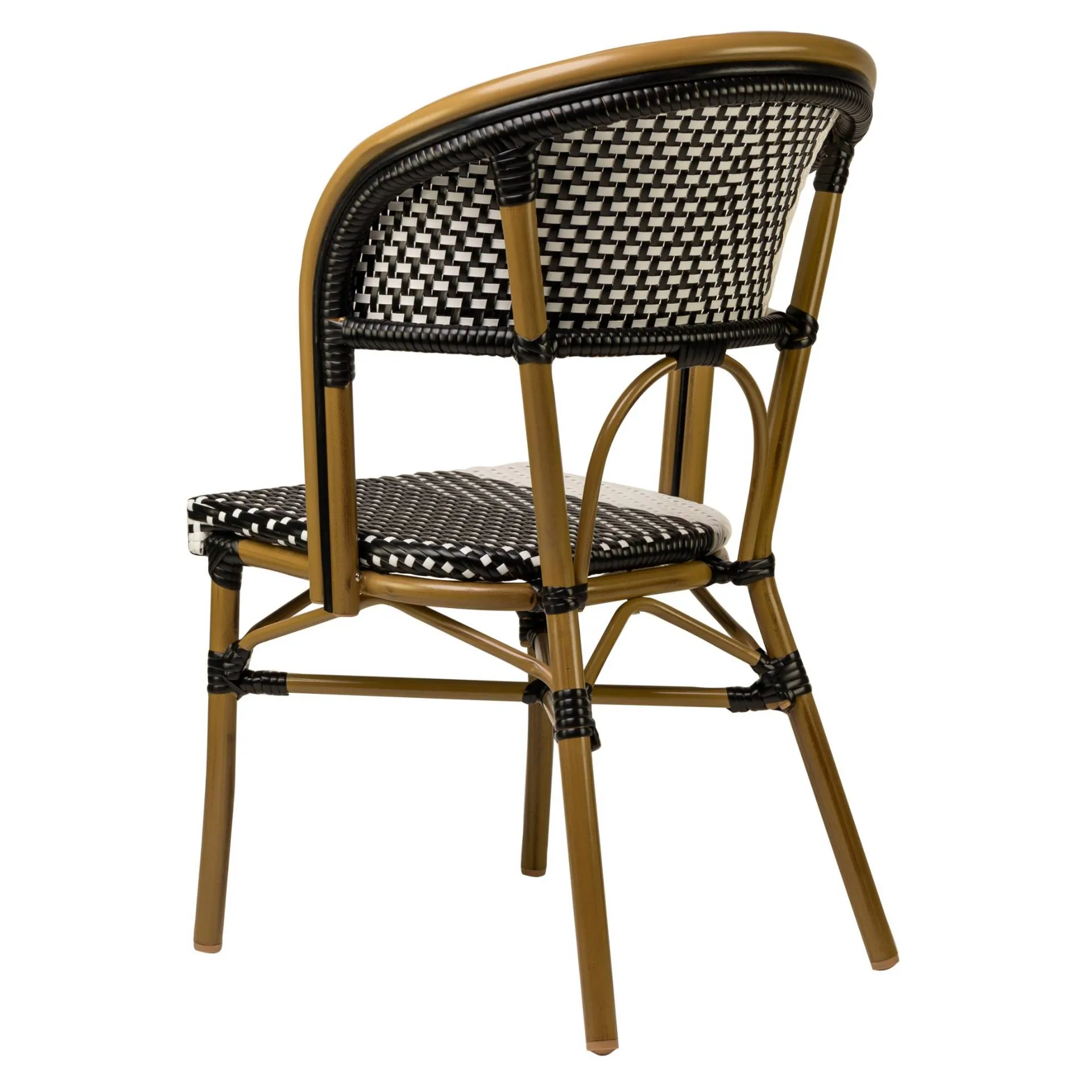 Stuhl Nizza, Gewebe black-white, Polyrattan, Terrassenstuhl, Outdoorstuhl