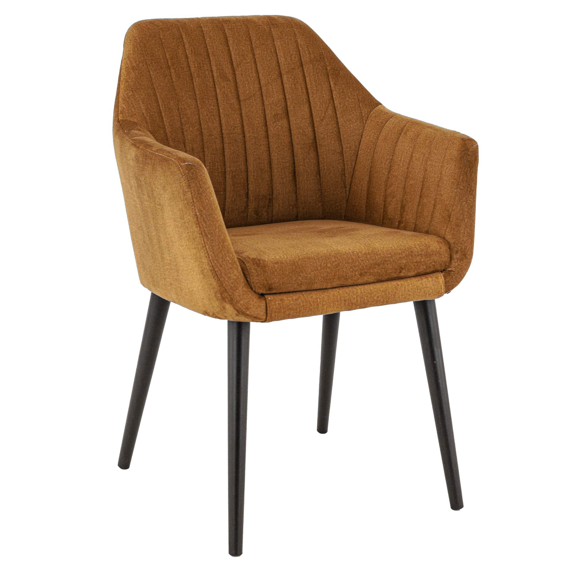 Stuhl Junis, Polster Gold, Schwarz, Polsterstuhl, Restaurantstuhl