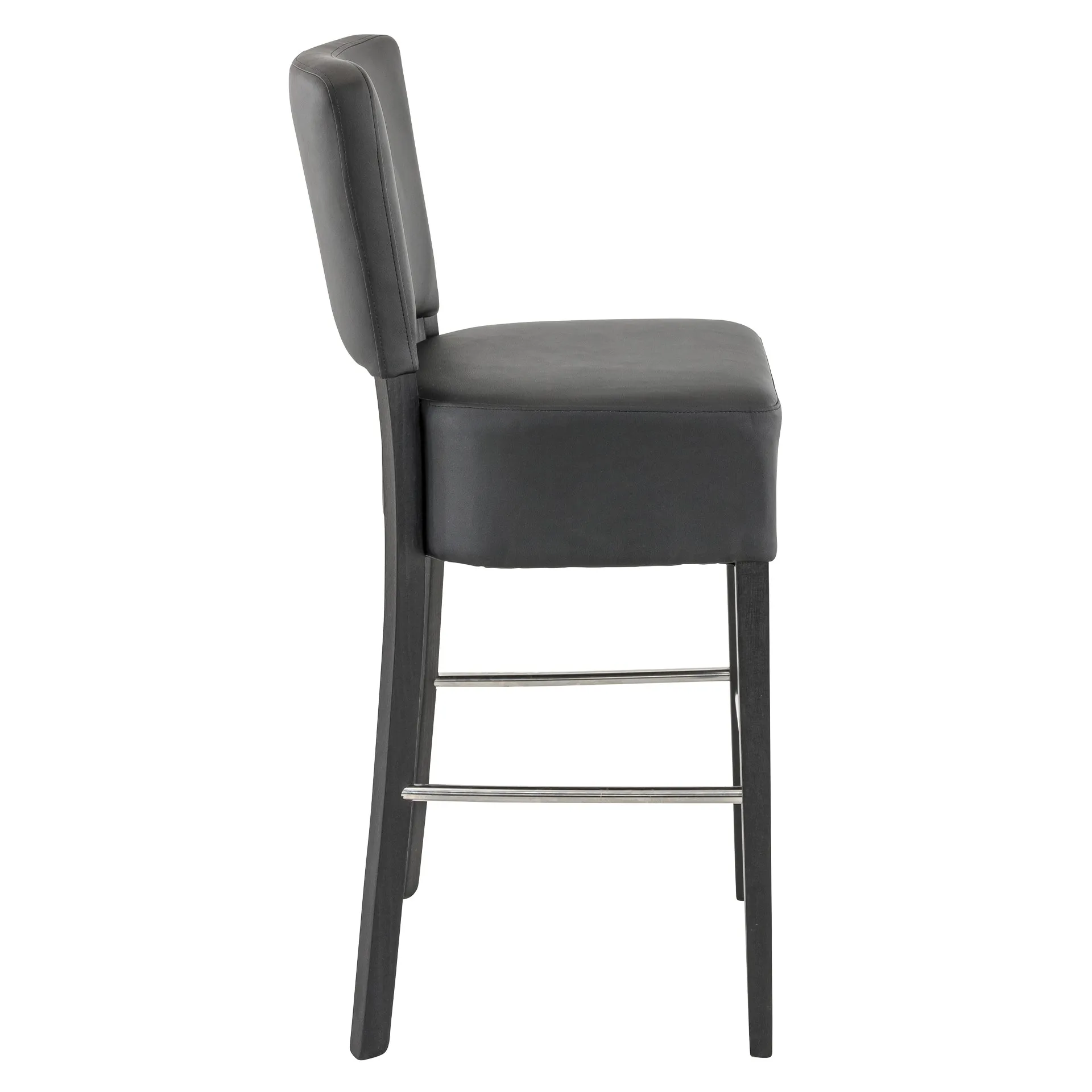 Hocker Hardy, Polster Black, Wenge, Polsterbarhocker, Gastronomiebarhocker
