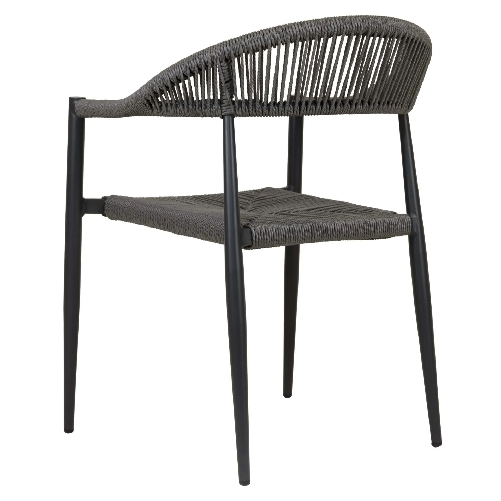 Sessel Nessa, Geflecht grey, Seilgeflecht in Binsenoptik, Terrassensessel, Outdoorsessel