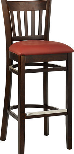 Elton-Bar-bordeaux Barhocker Elton, Polster bordeaux, Nussbaum dunkel, Polsterbarhocker, Holzbarhocker