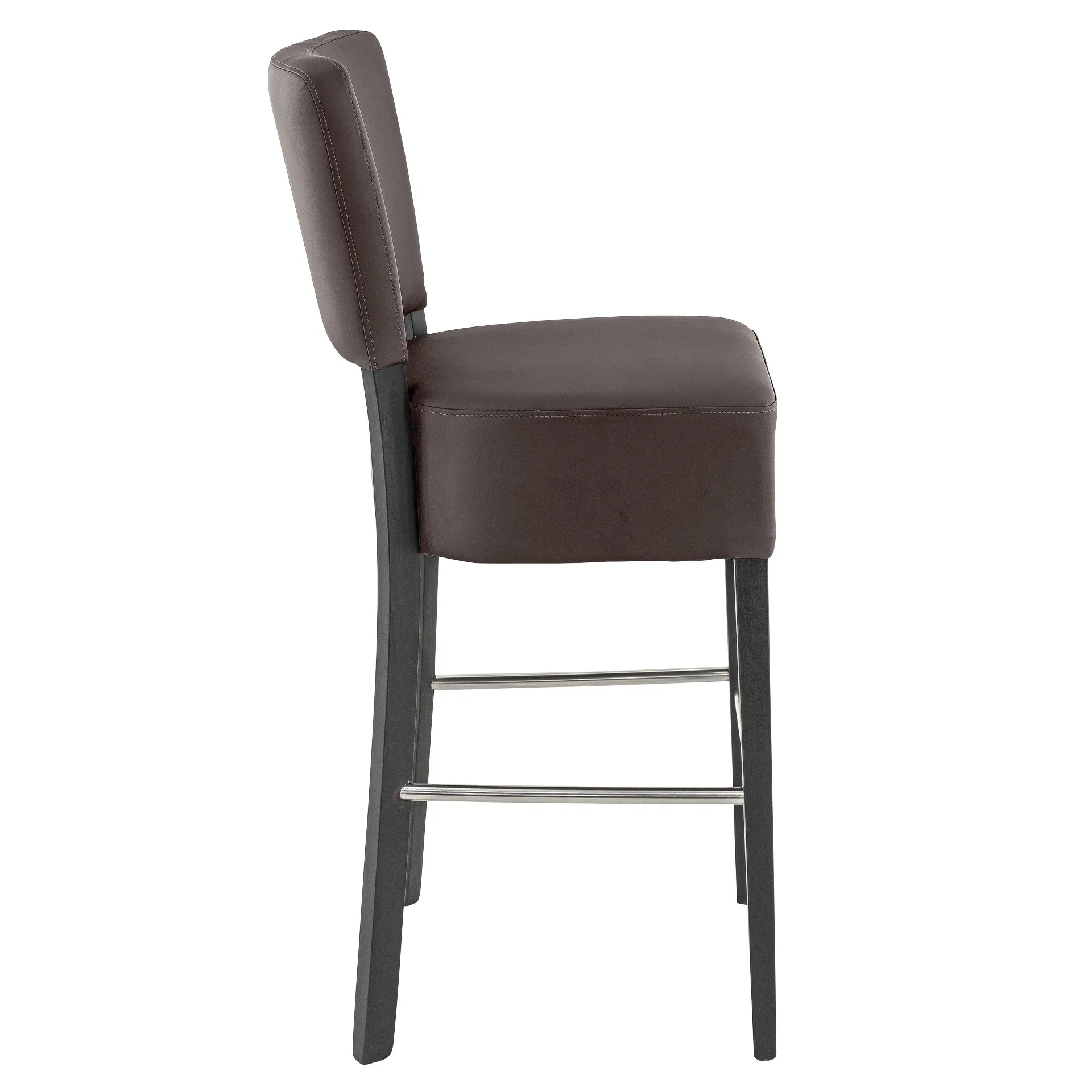 Hocker Hardy, Polster Choco, Wenge, Polsterbarhocker, Gastronomiebarhocker