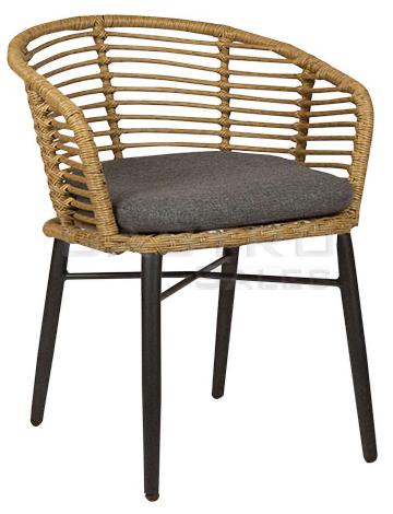 Sessel Hilka, Geflecht natur, Korbgeflecht, Terrassensessel, Outdoorsessel 