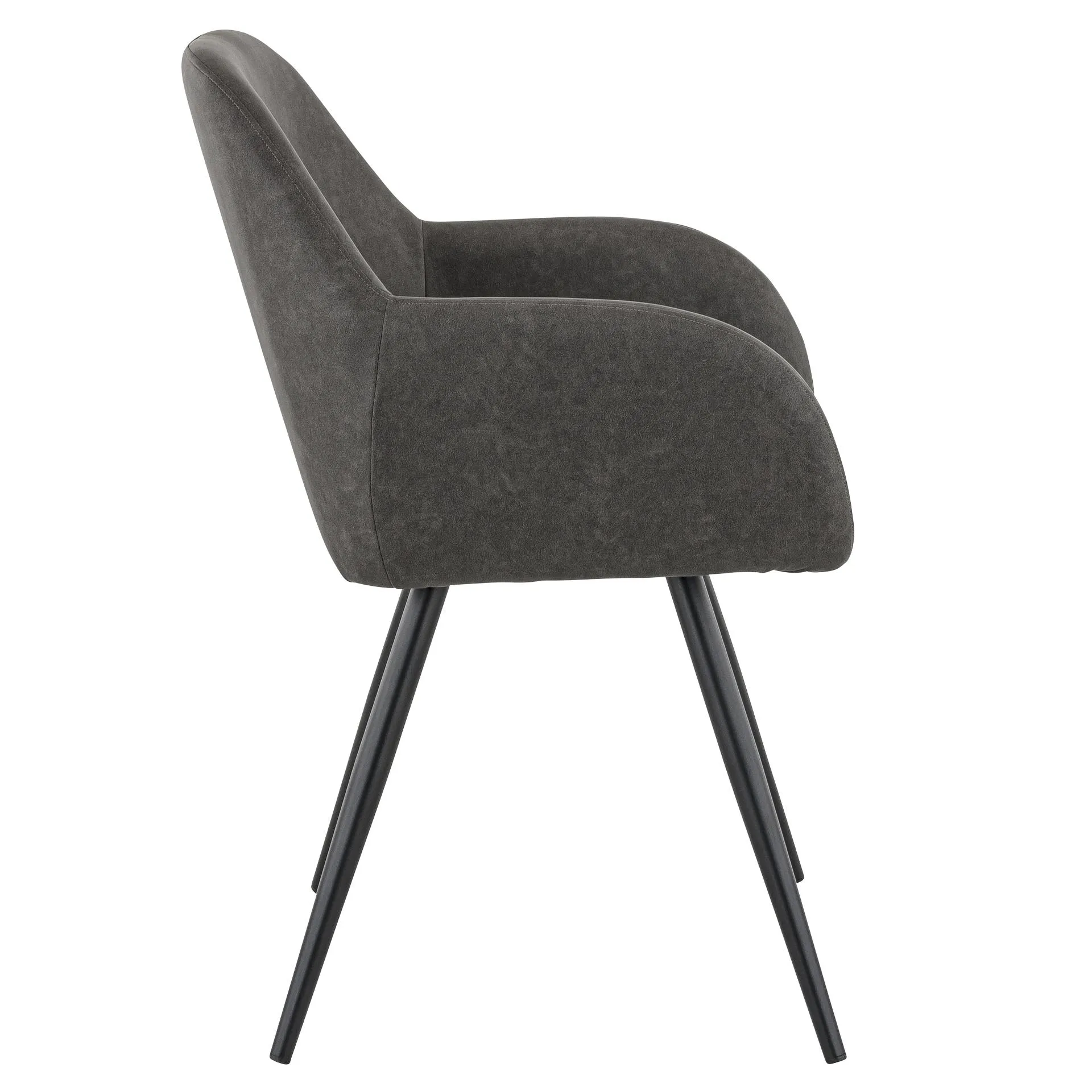 Stuhl Alfons, Polster Anthrazit, Schwarz, Polsterstuhl, Factory Industrie Design